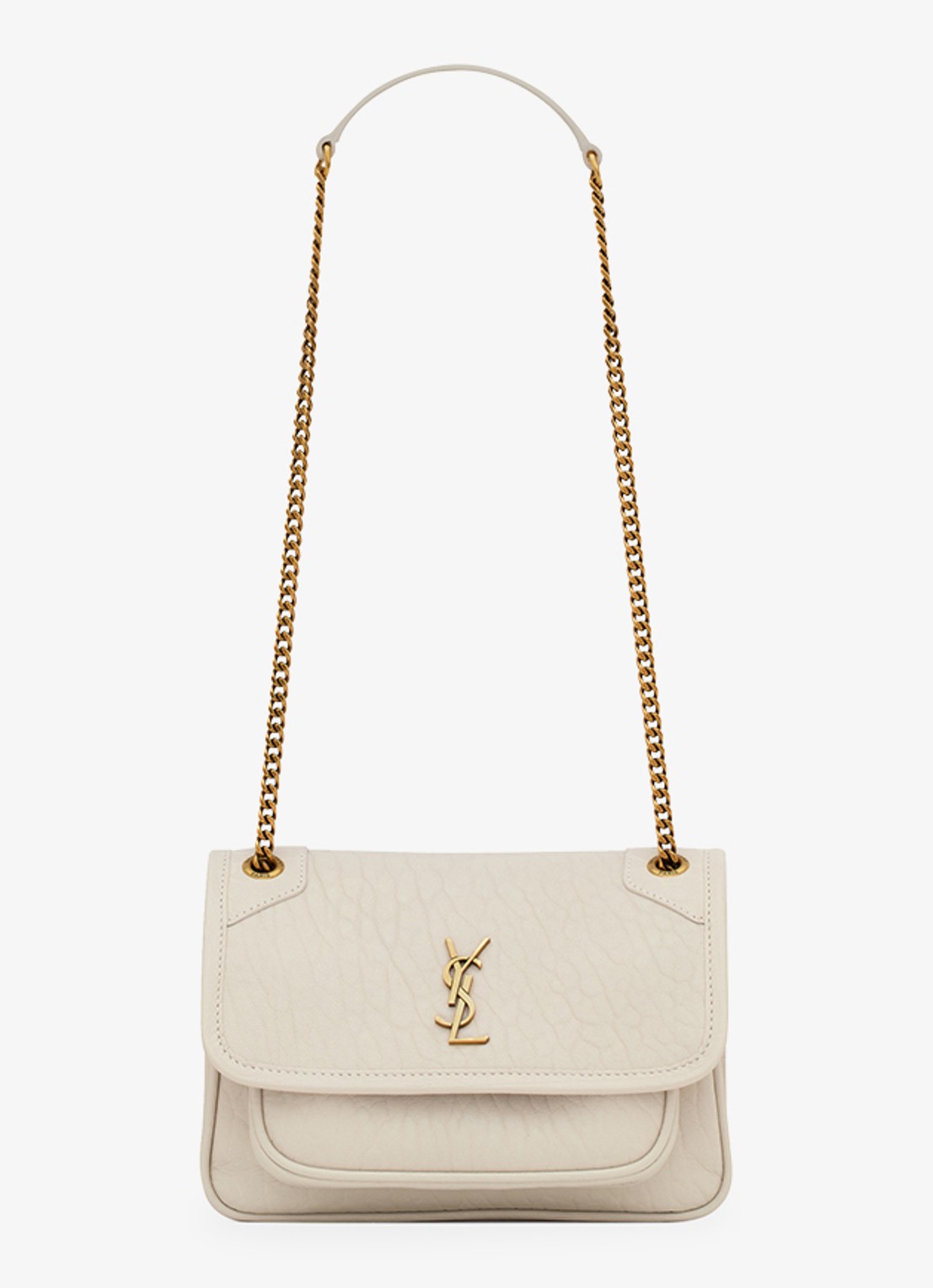 Saint Laurent Niki Mini schoudertas van lamsleer - voorkant gebroken wit