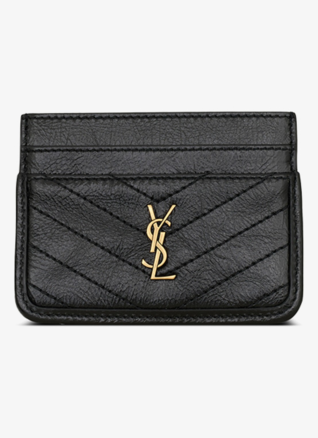 Saint Laurent Niki pasjeshouder van kalfsleer - voorkant 2 zwart