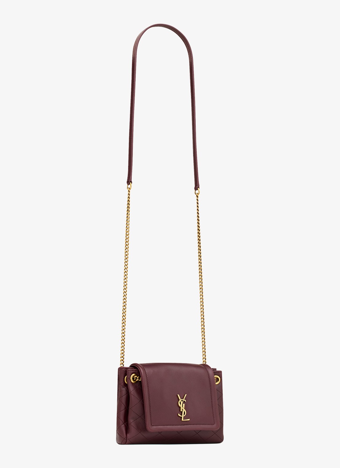Saint Laurent Nolita Mini crossbodytas van lamsleer - detail 4 bordeauxrood