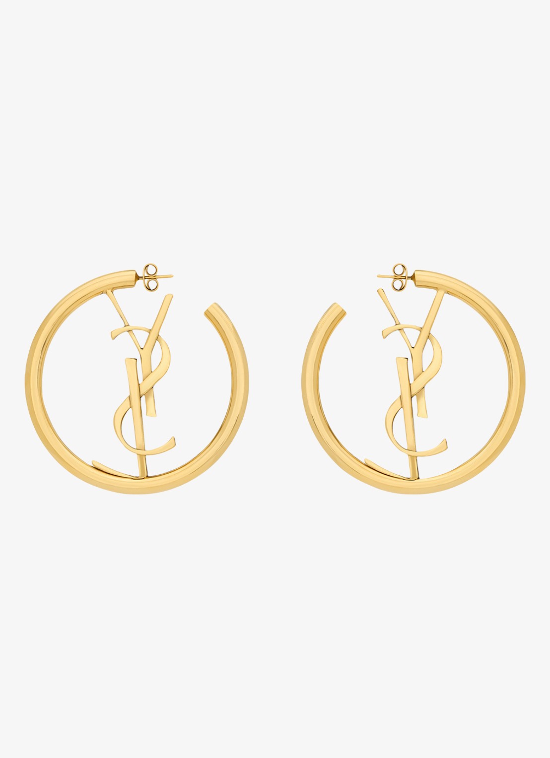 Saint Laurent Oorringen met logo - achterkant goud