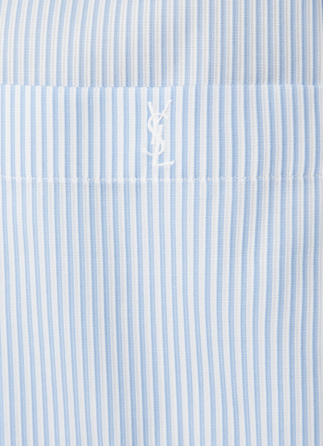 Saint Laurent Oversized blouse met streepprint - detail 5 lichtblauw