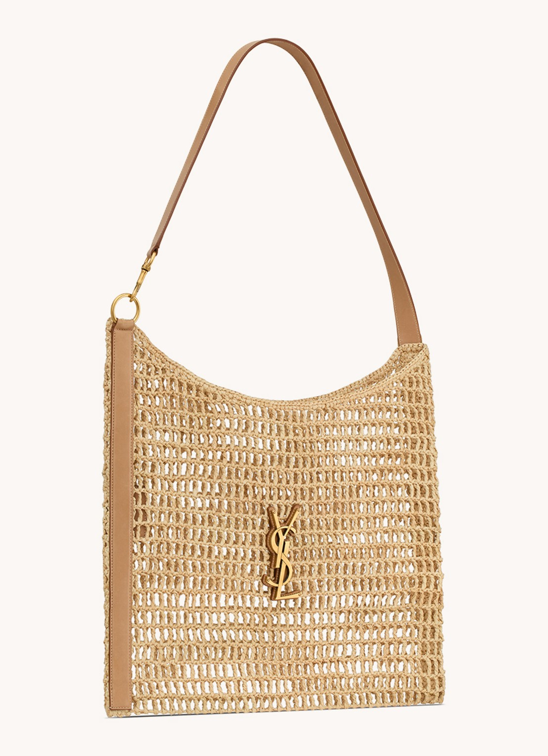 Saint Laurent Oxalis schoudertas met logo - detail 3 naturel