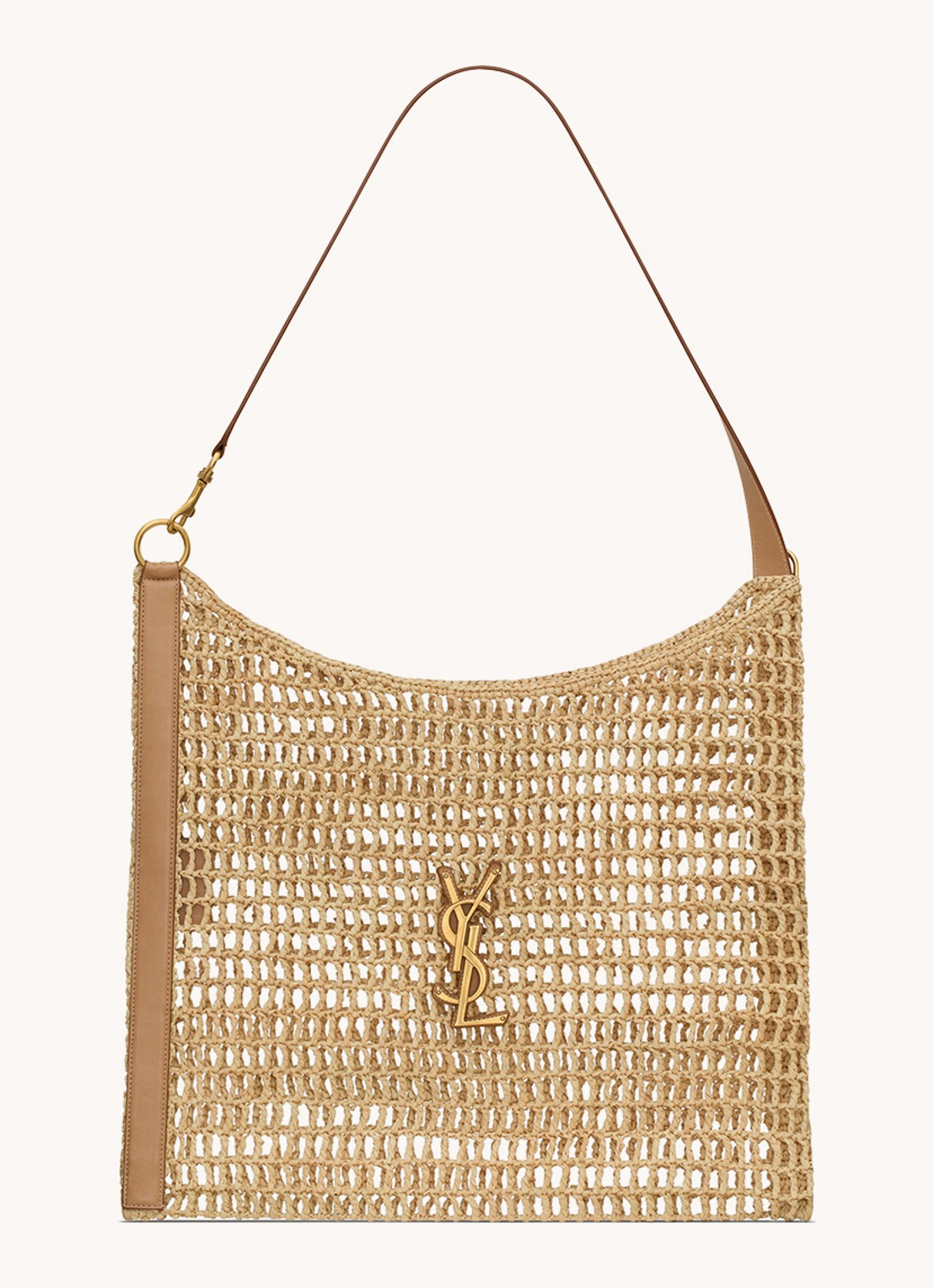 Saint Laurent Oxalis schoudertas met logo - voorkant naturel