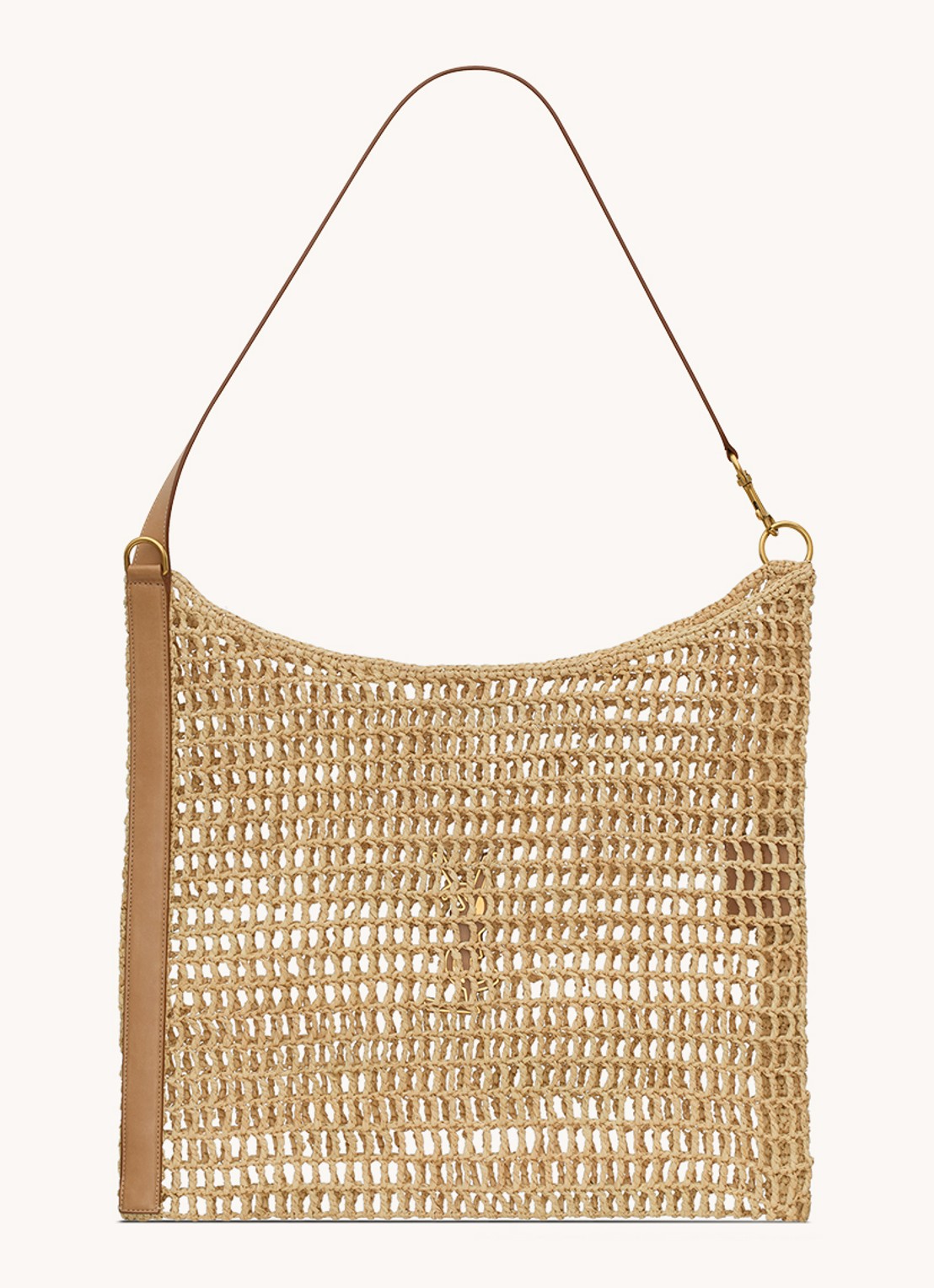 Saint Laurent Oxalis schoudertas met logo - voorkant 2 naturel