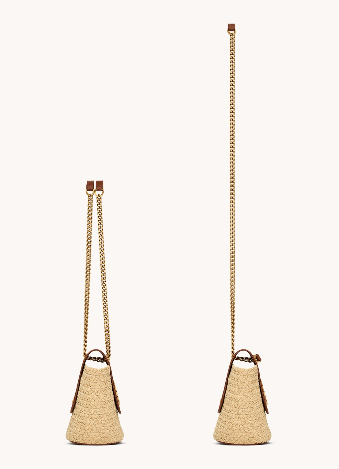 Saint Laurent Panier schoudertas met kalfsleren details - achterkant beige