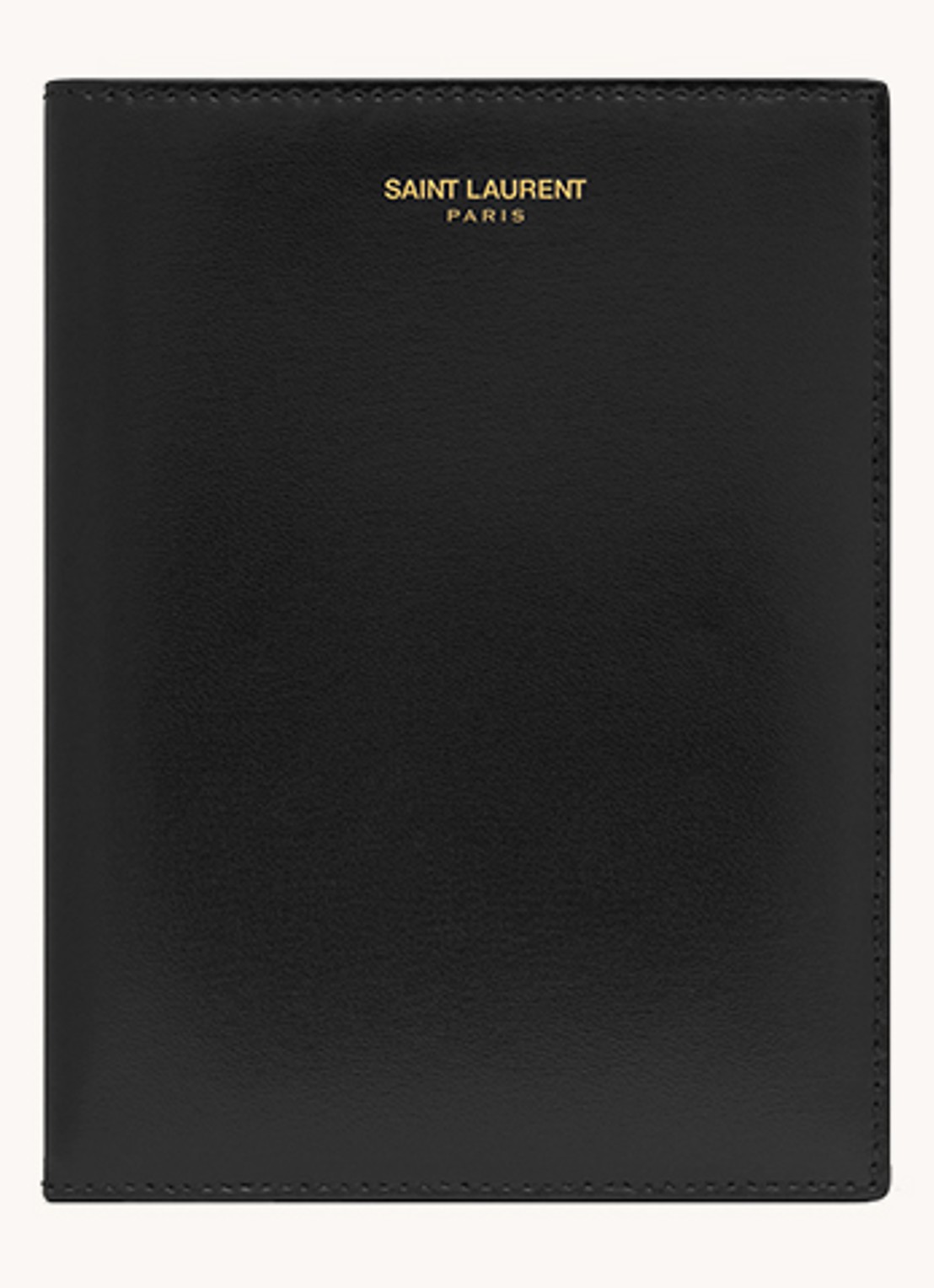Saint Laurent Paris paspoortetui van kalfsleer - voorkant zwart