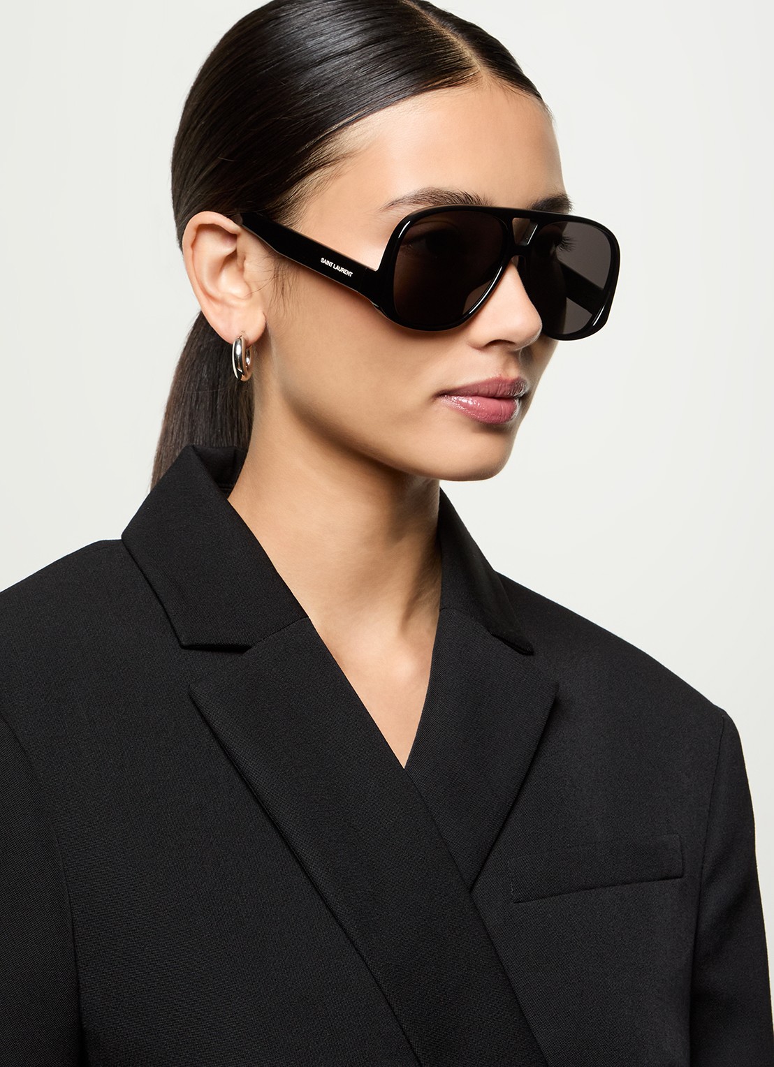 Saint Laurent Piloten zonnebril SL652 - voorkant 5 zwart