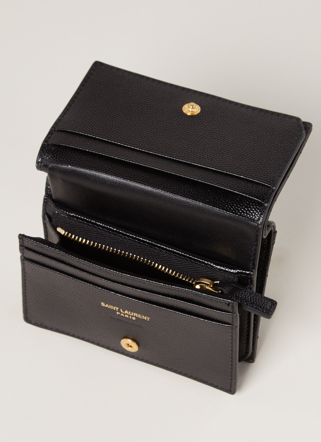 Saint Laurent Portemonnee van kalfsleer - detail 4 zwart