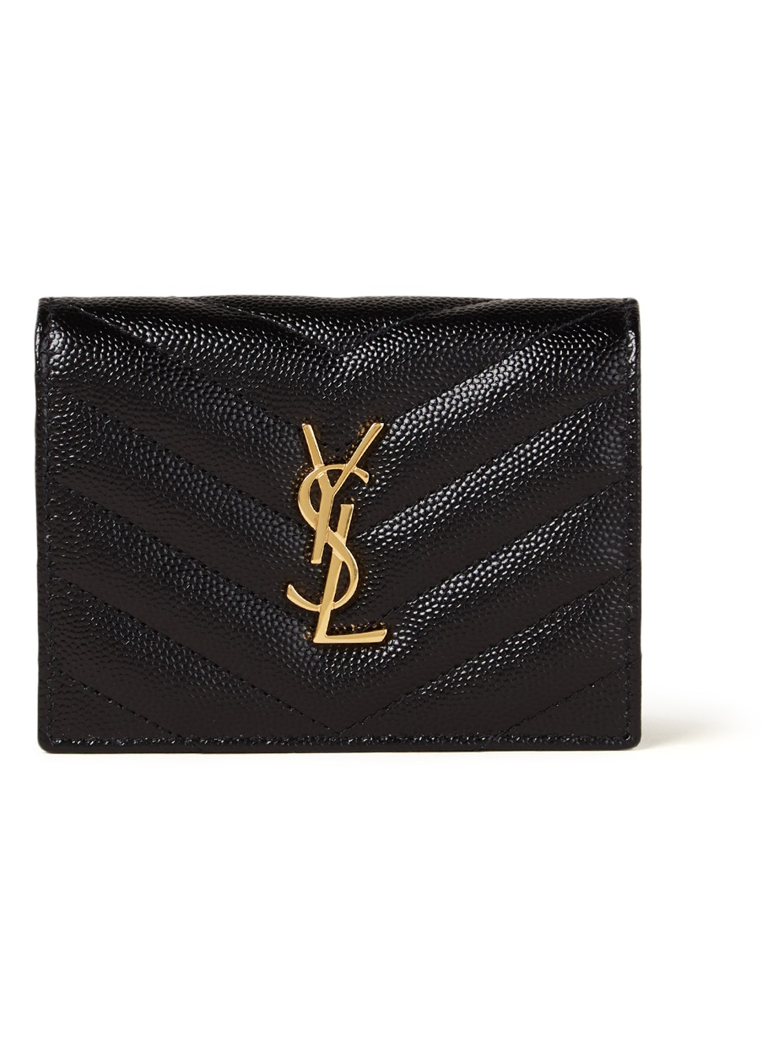 Saint Laurent Portemonnee van kalfsleer - voorkant zwart