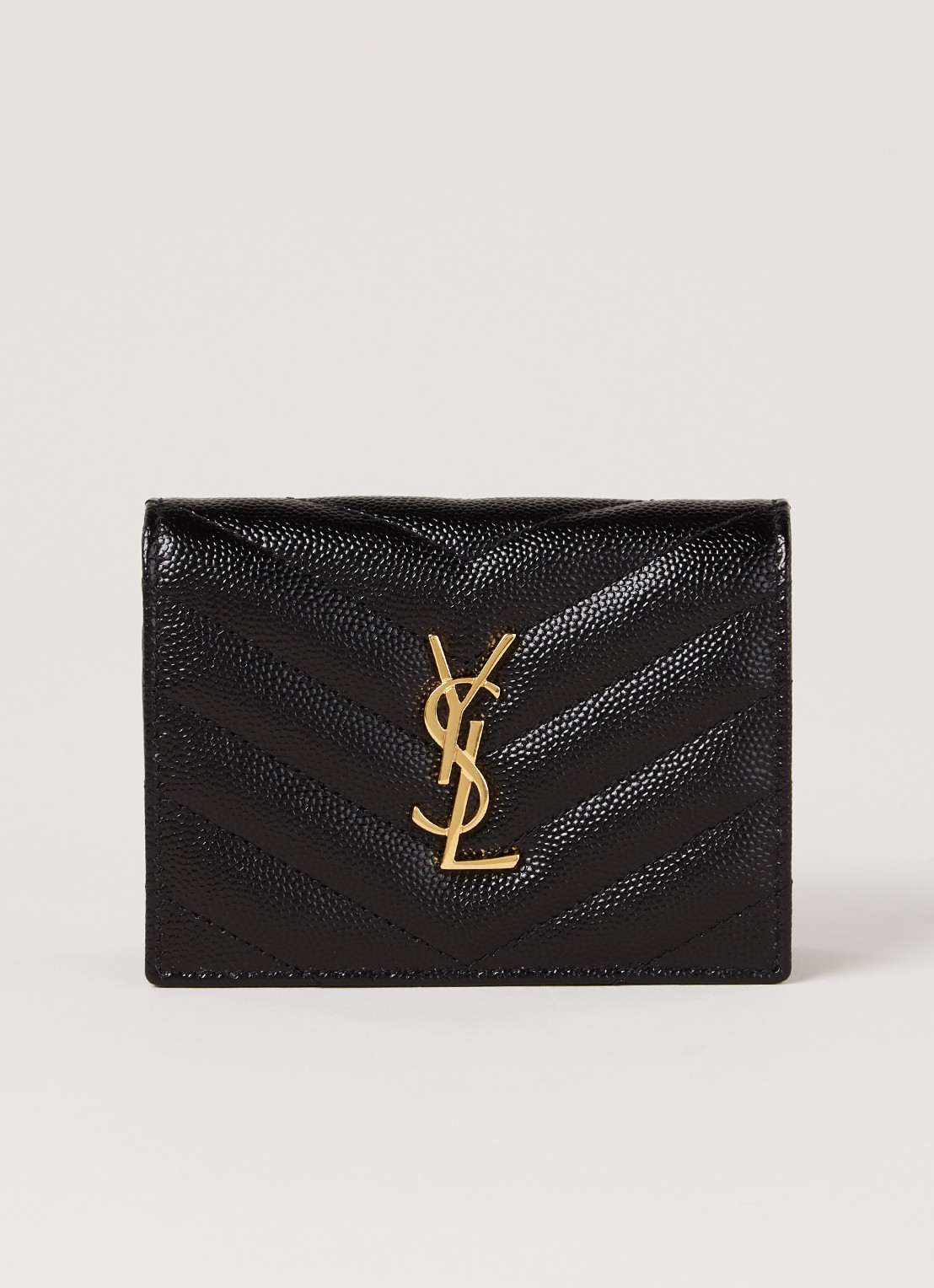 Saint Laurent Portemonnee van kalfsleer - voorkant 2 zwart