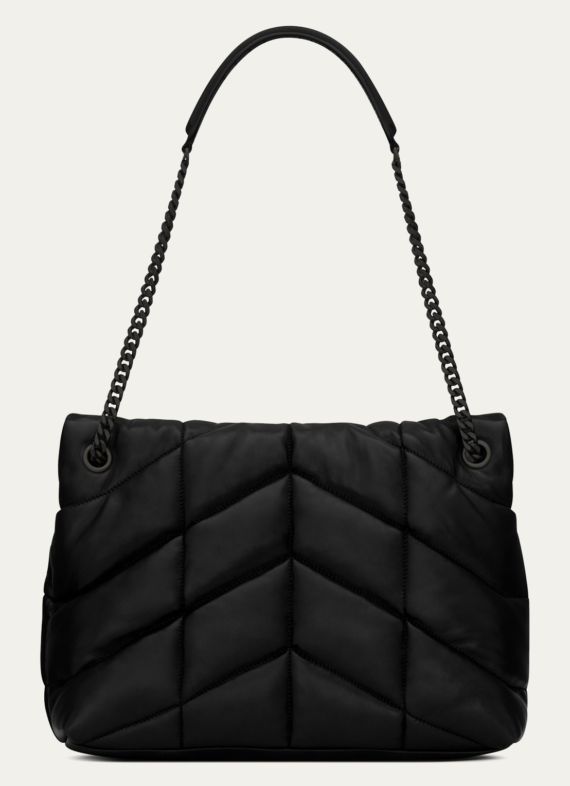 Saint Laurent Puffer Medium schoudertas van quilted lamsleer - detail 2 zwart