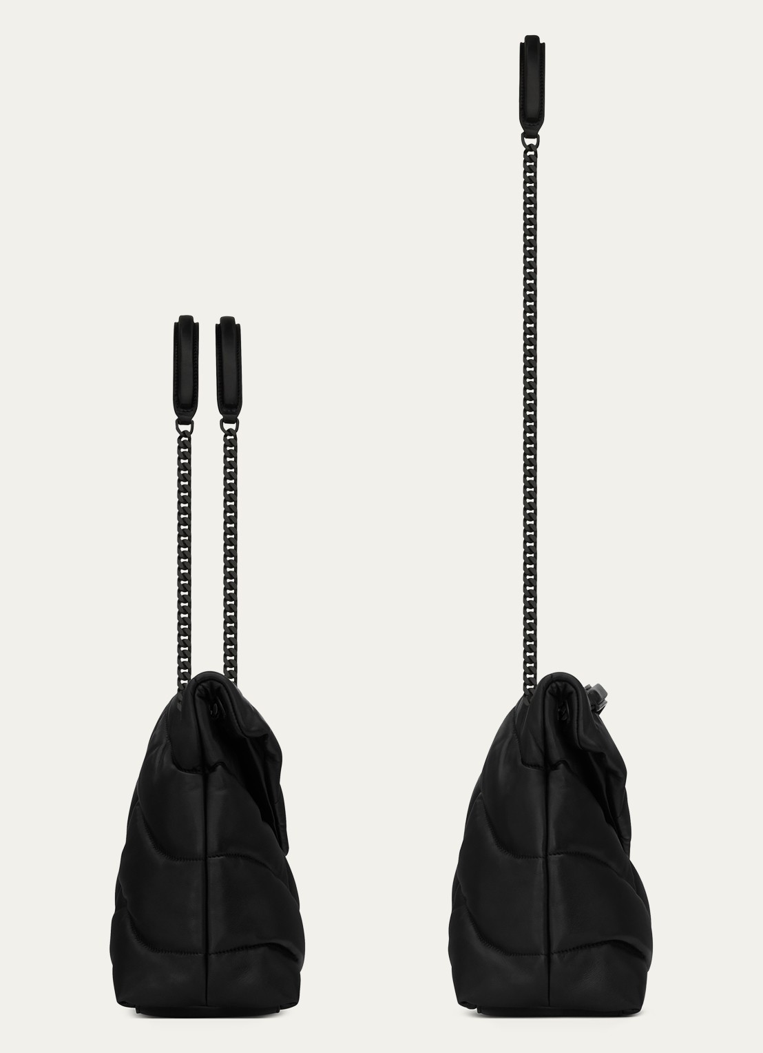 Saint Laurent Puffer Medium schoudertas van quilted lamsleer - detail 3 zwart