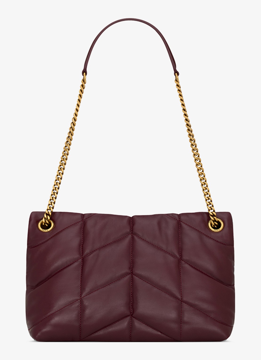 Saint Laurent Puffer Small schoudertas van kalfsleer - achterkant 2 donkerrood