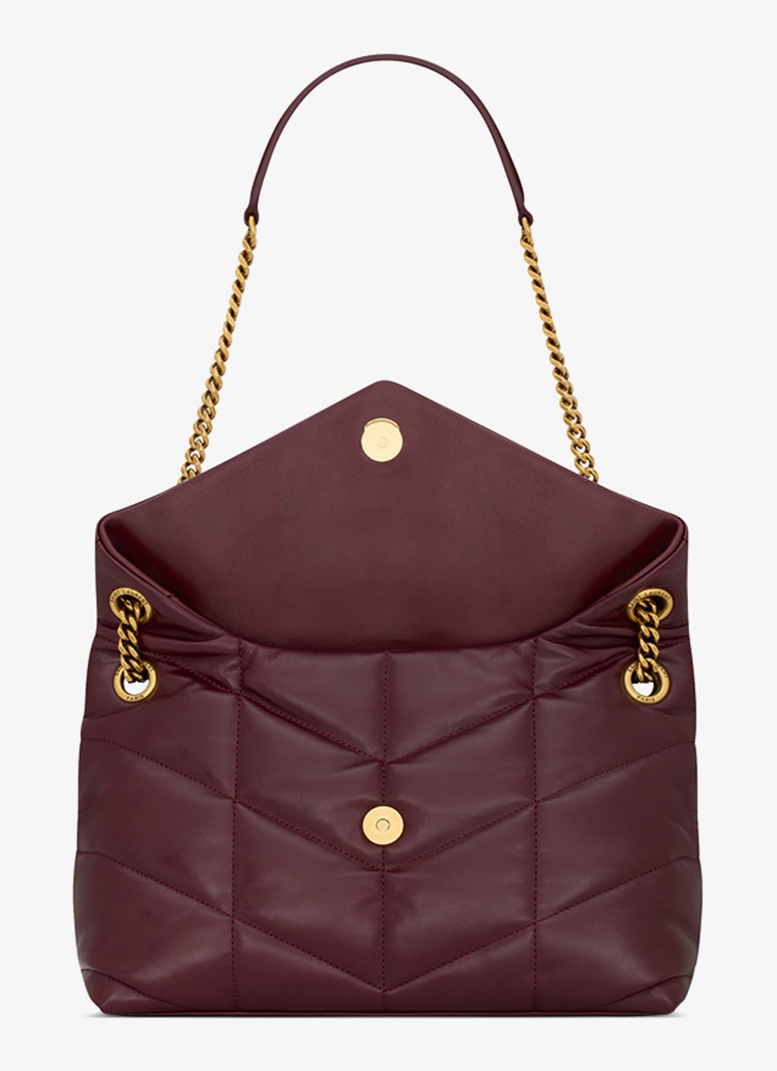 Saint Laurent Puffer Small schoudertas van kalfsleer - detail 5 donkerrood