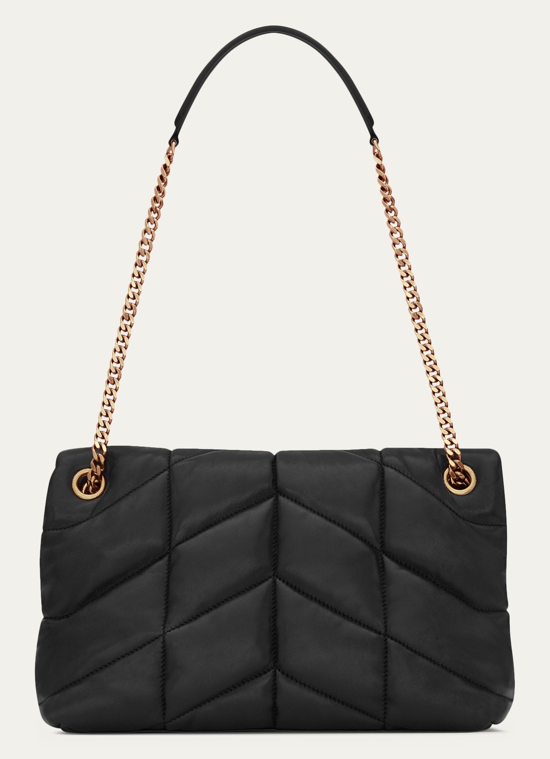 Saint Laurent Puffer Small schoudertas van quilted lamsleer - detail 3 zwart