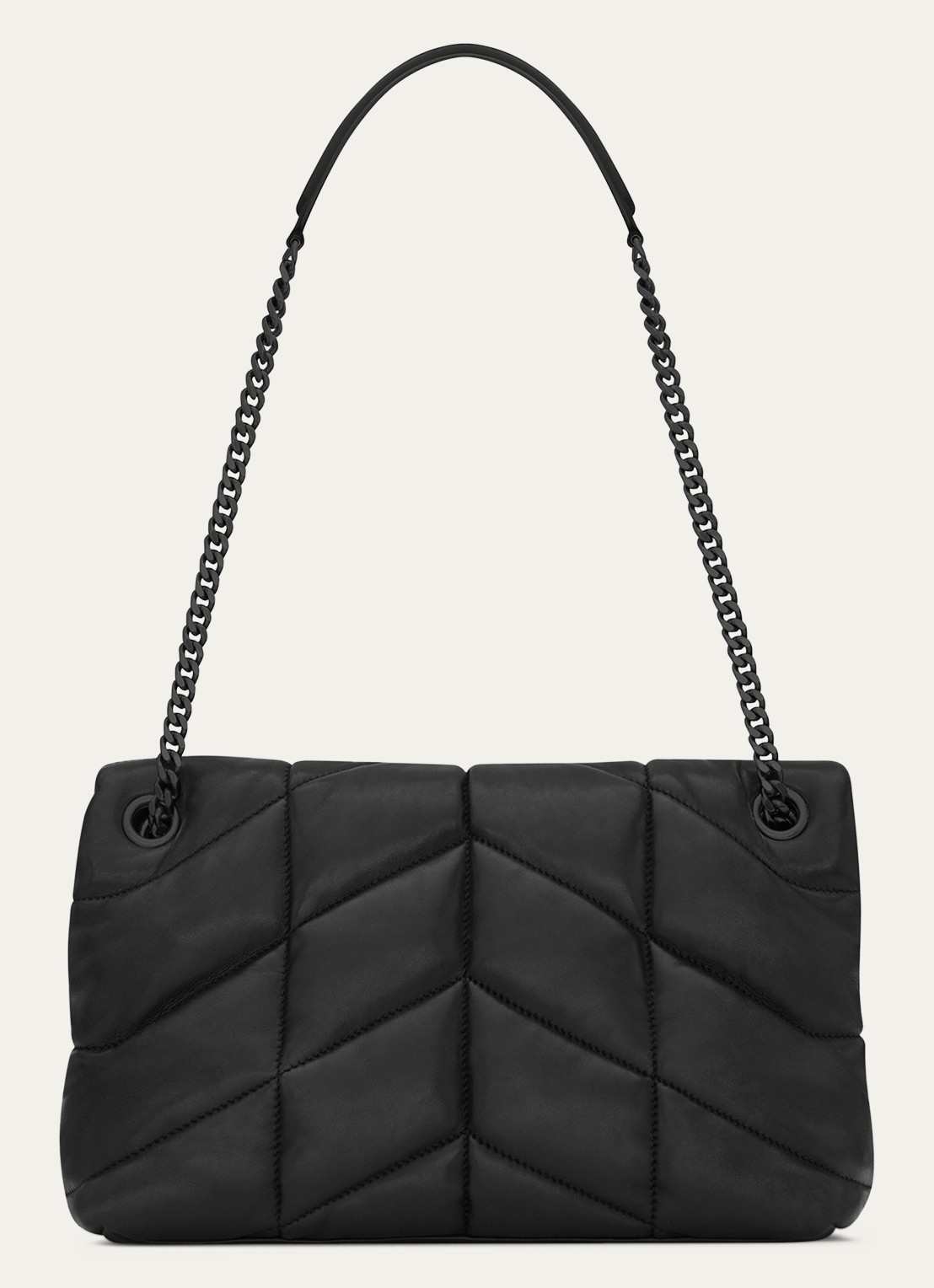 Saint Laurent Puffer Small schoudertas van quilted lamsleer - detail 2 zwart