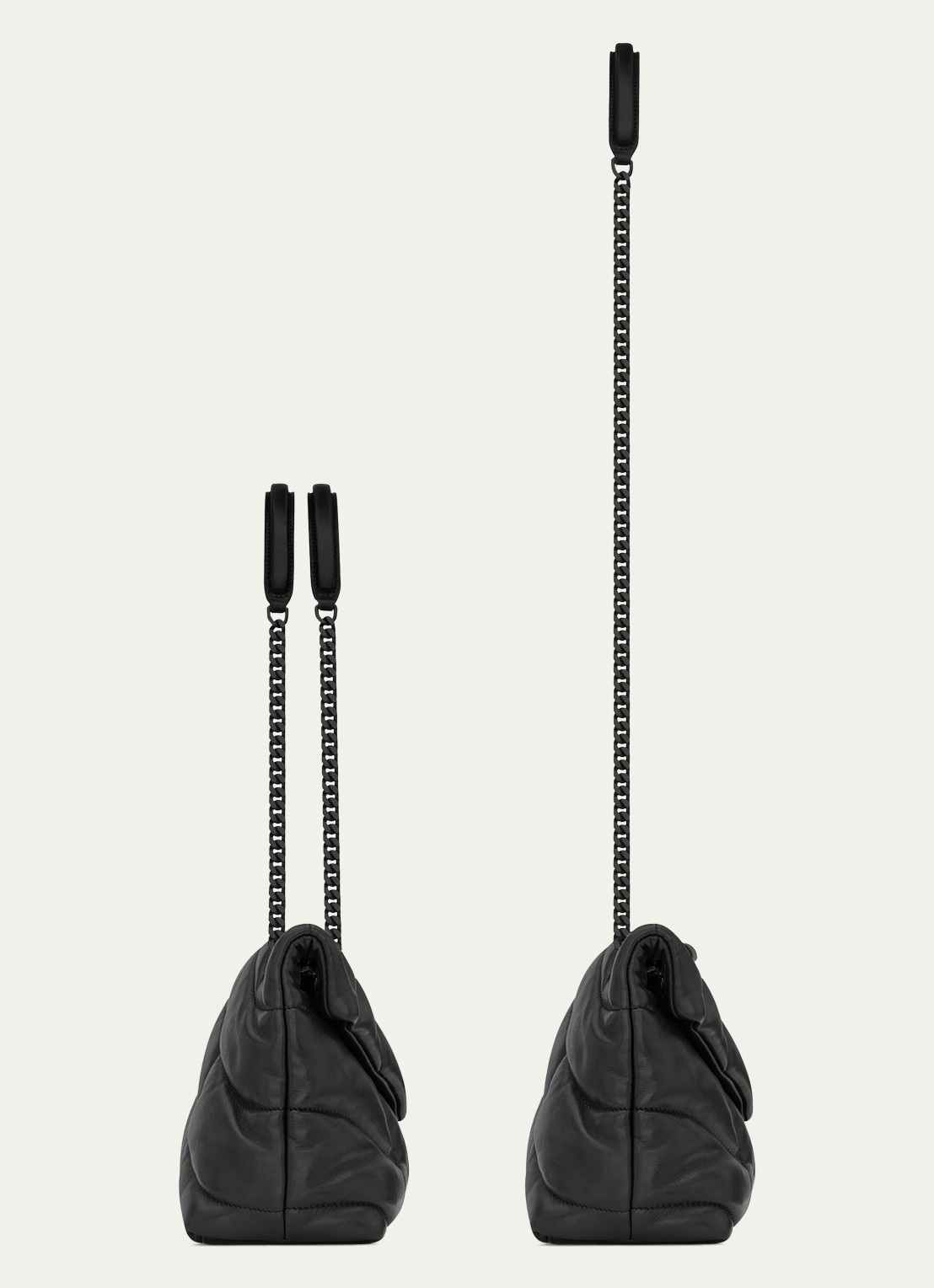 Saint Laurent Puffer Small schoudertas van quilted lamsleer - detail 3 zwart