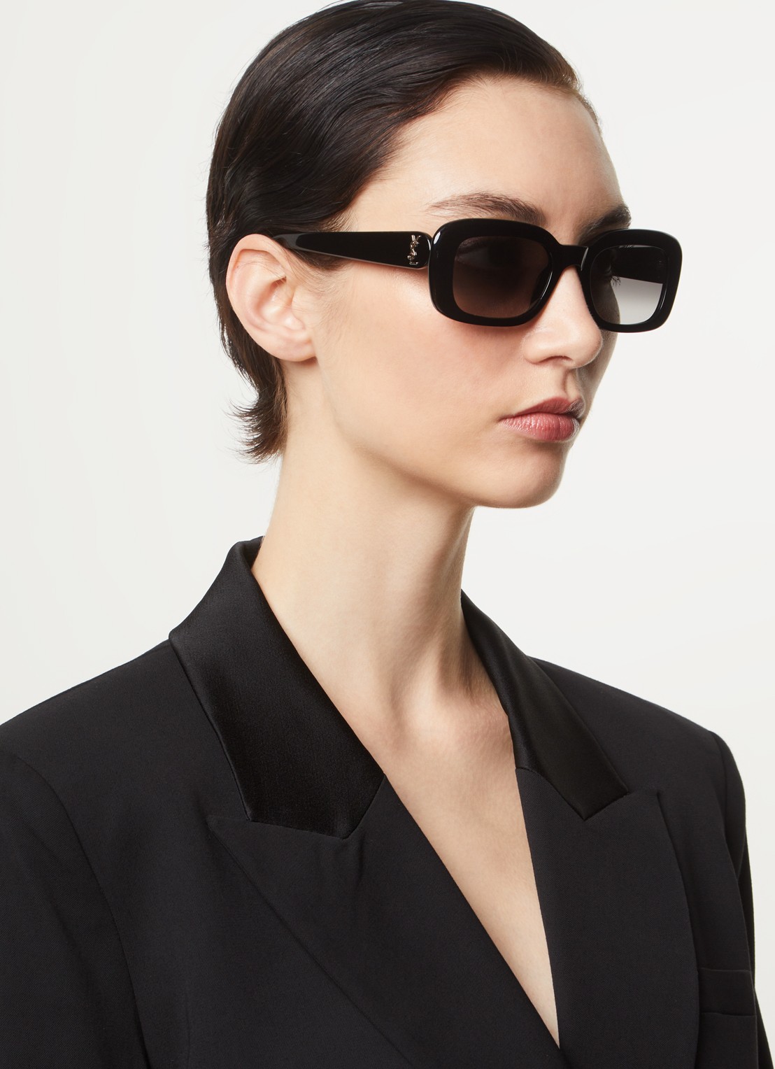 Saint Laurent Retro zonnebril SLM130 - voorkant 5 zwart