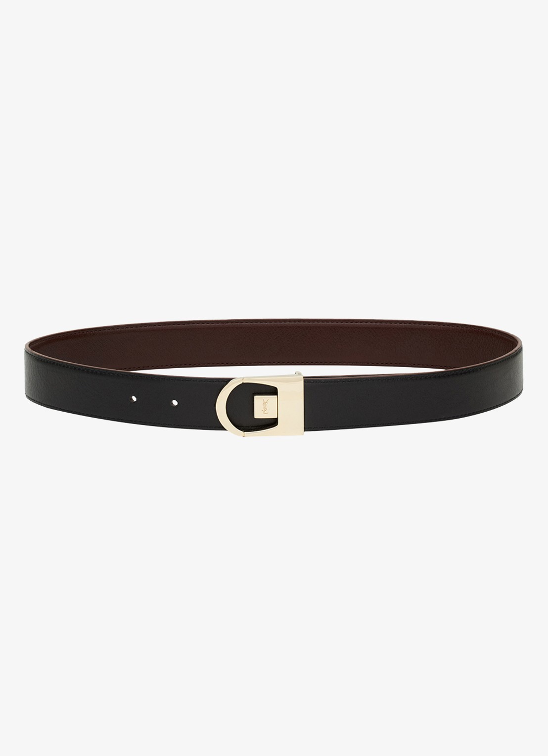 Saint Laurent Reversible riem van kalfsleer - detail 3 zwart