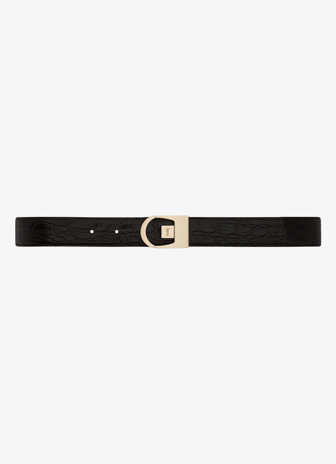 Saint Laurent Reversible riem van kalfsleer - voorkant zwart