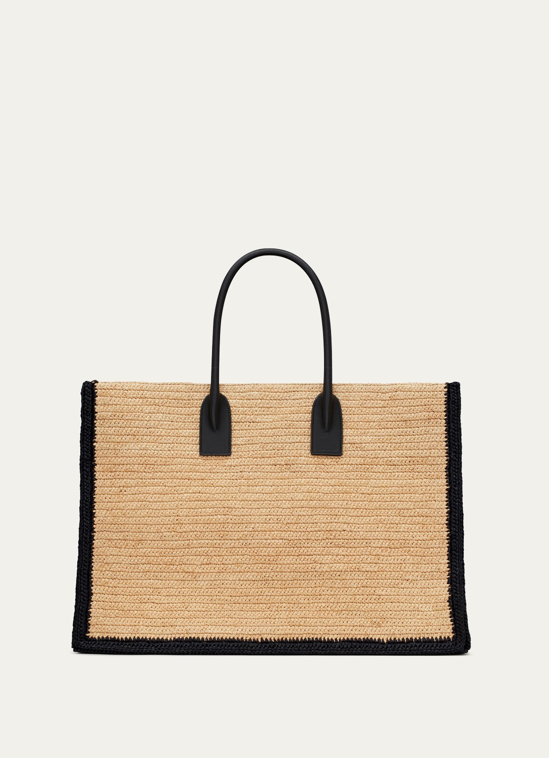 Saint Laurent Rive Gauche schoudertas van raffia - detail 2 lichtbruin