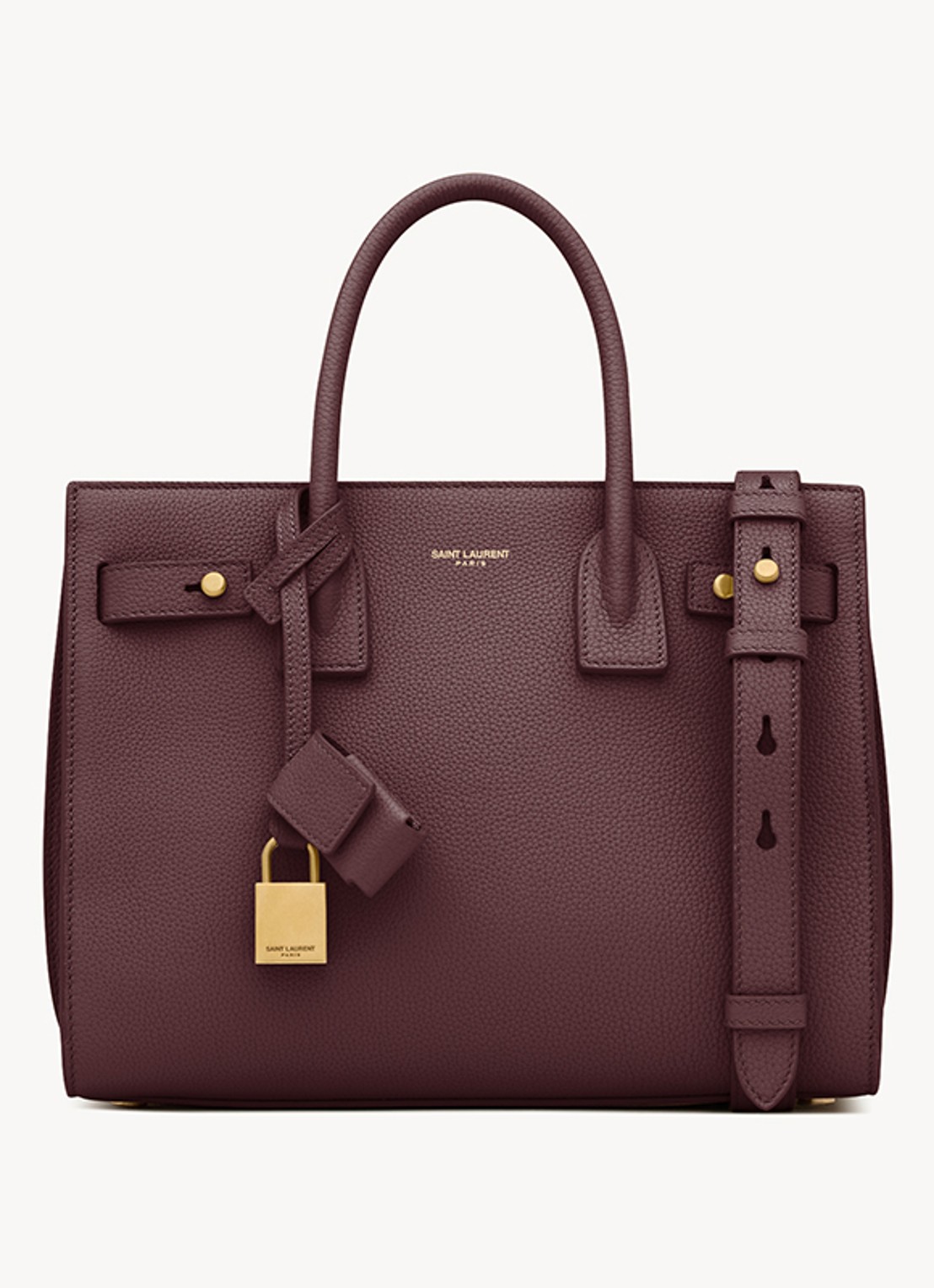 Saint Laurent Sac De Jour Baby handtas van kalfsleer - voorkant 5 bordeauxrood