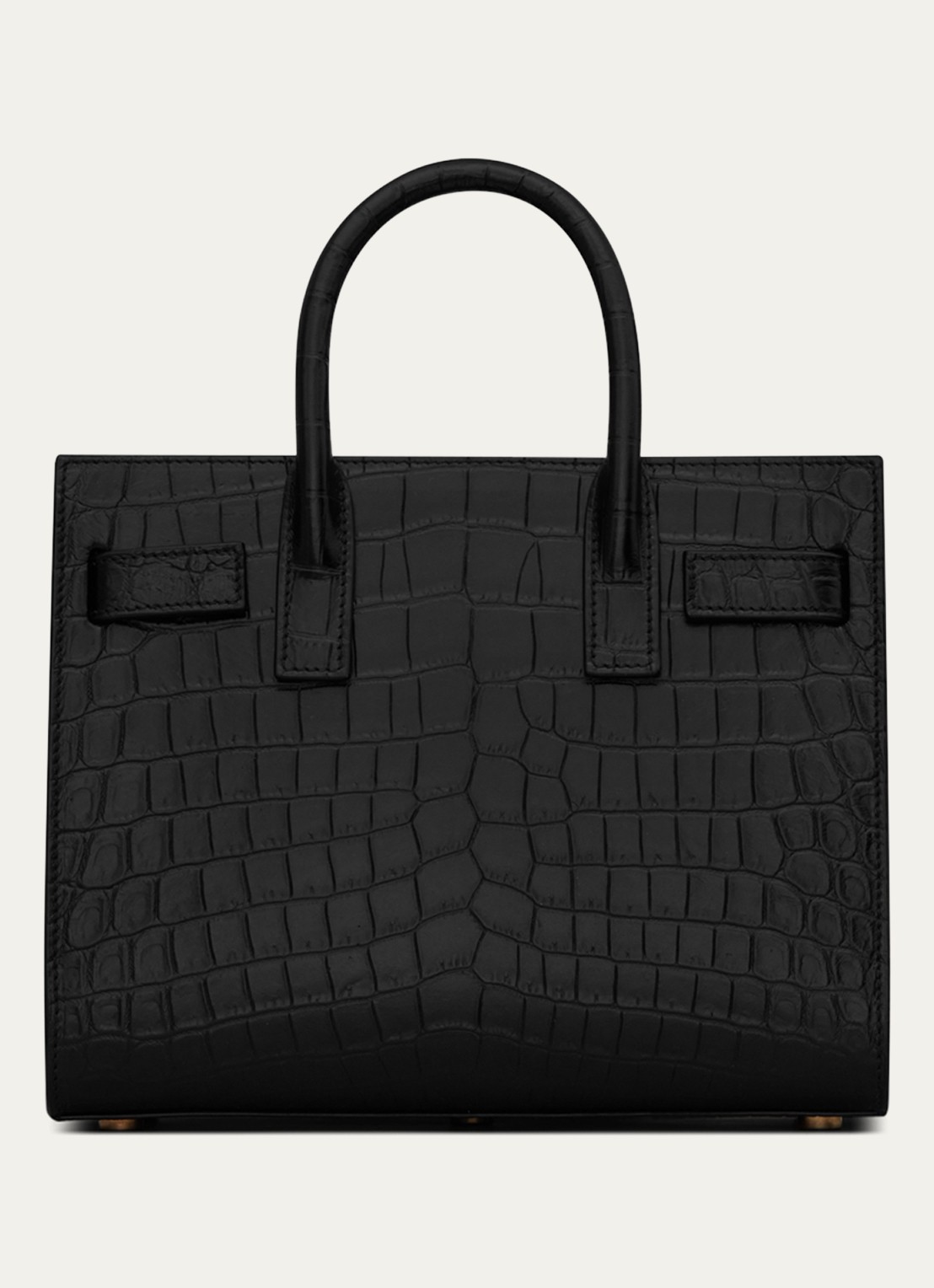 Saint Laurent Sac de Jour Nano handtas van kalfsleer met crocostructuur - detail 2 zwart