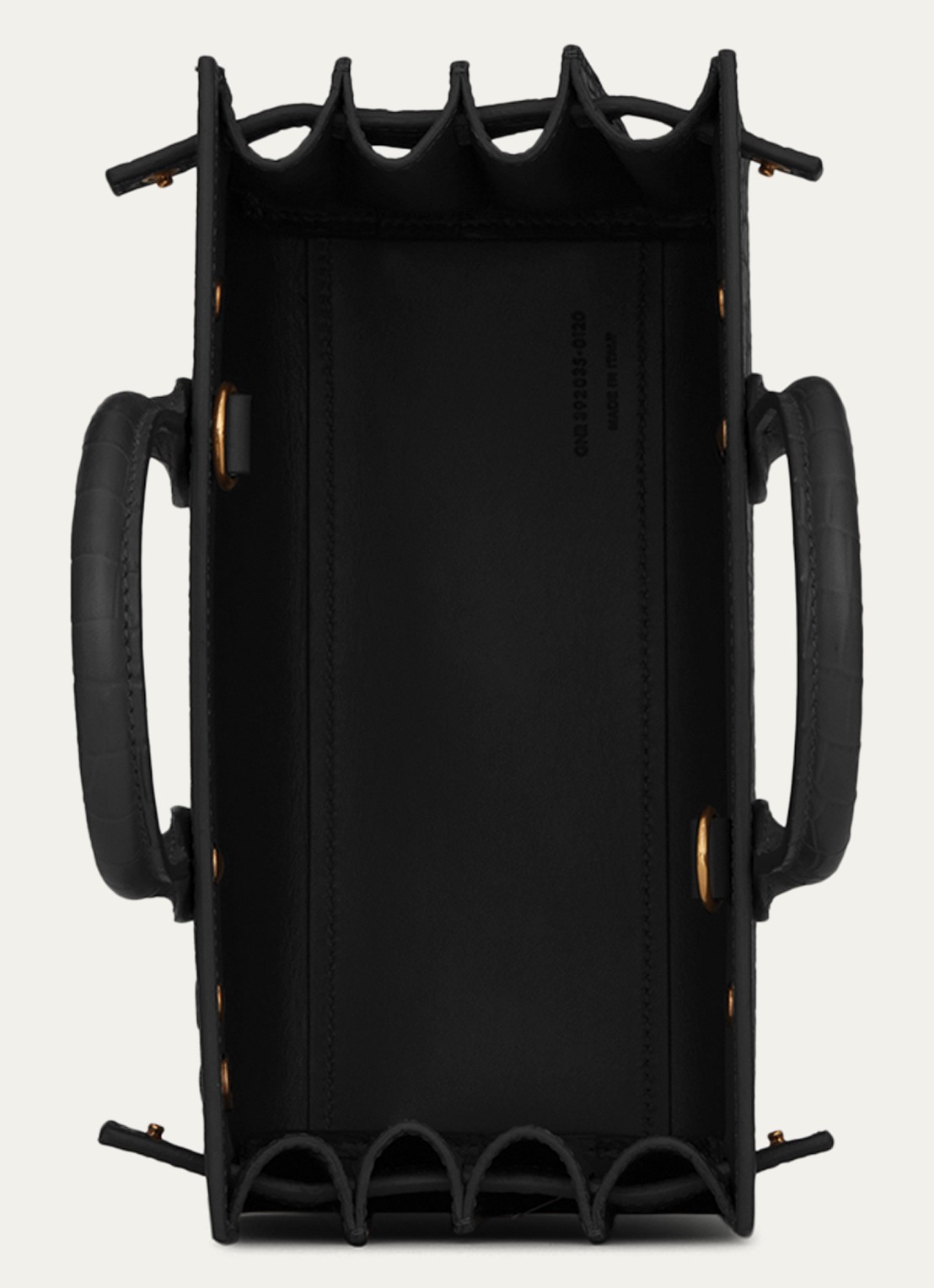 Saint Laurent Sac de Jour Nano handtas van kalfsleer met crocostructuur - detail 4 zwart