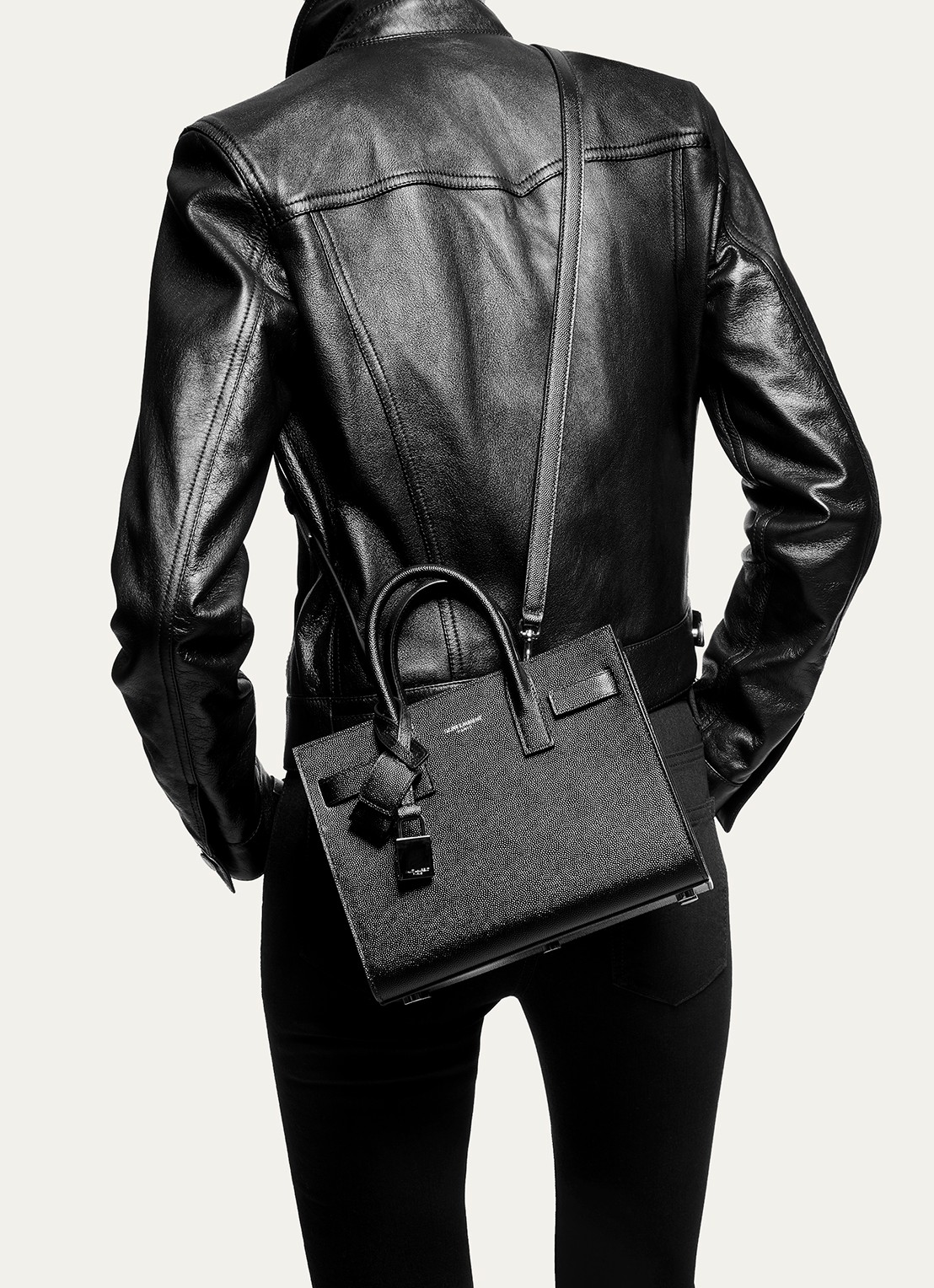Saint Laurent Sac De Jour Nano handtas van kalfsleer - detail 5 bruin