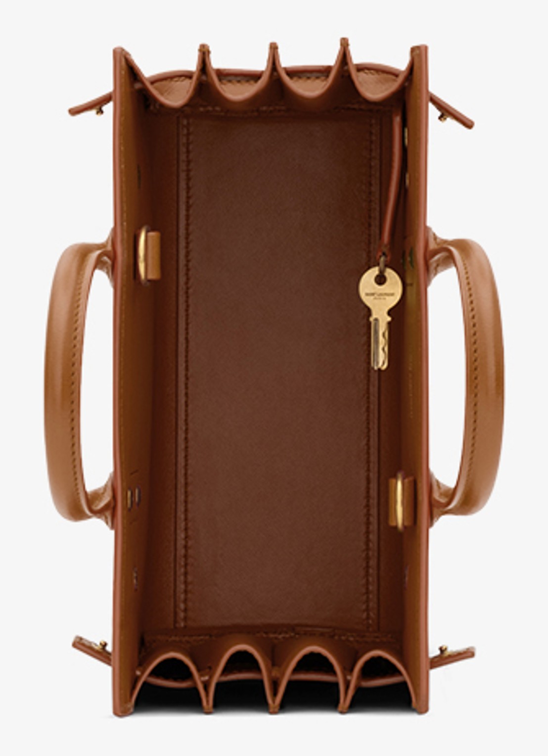 Saint Laurent Sac De Jour Nano handtas van kalfsleer - detail 4 bruin