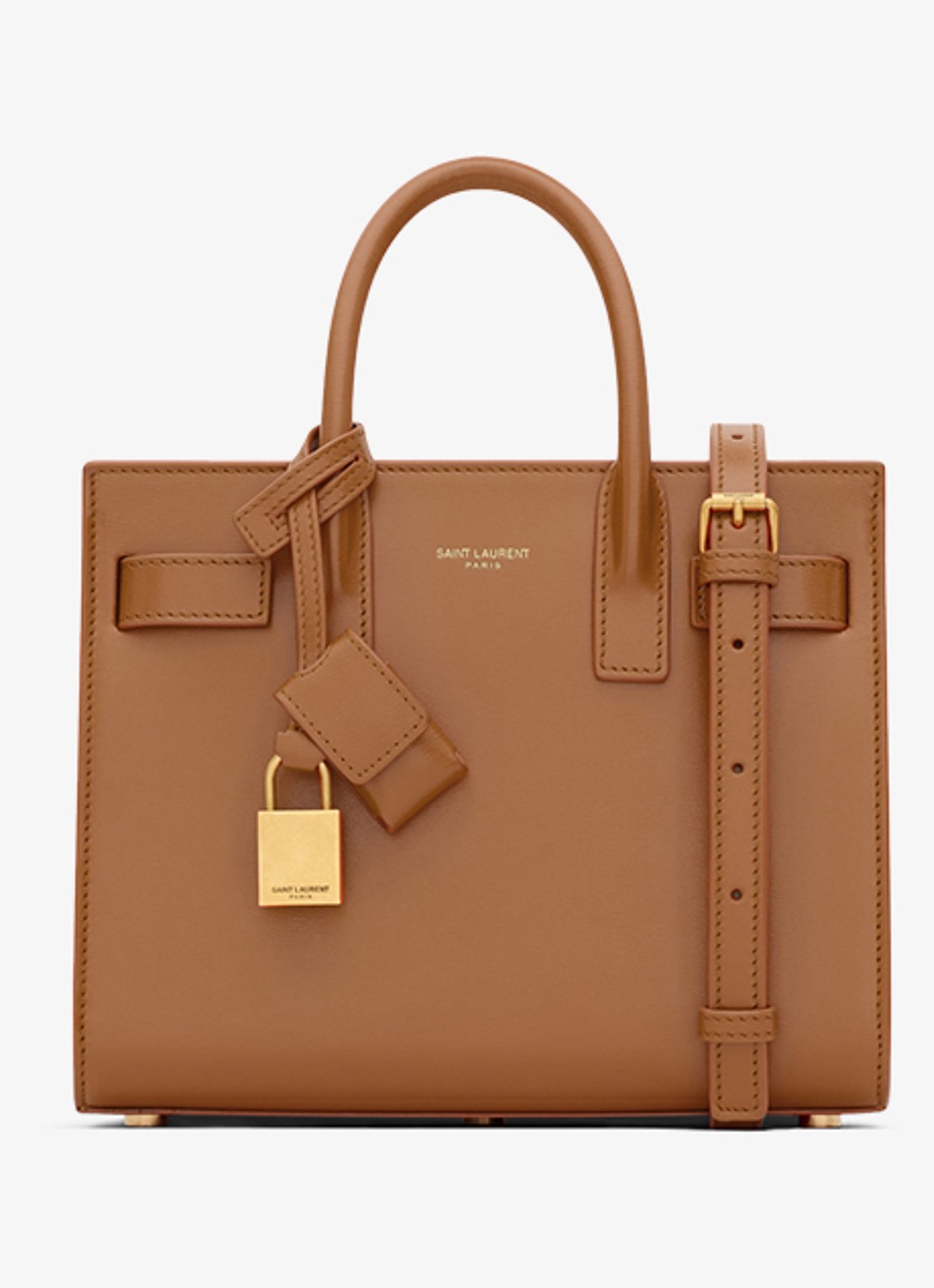 Saint Laurent Sac De Jour Nano handtas van kalfsleer - voorkant bruin