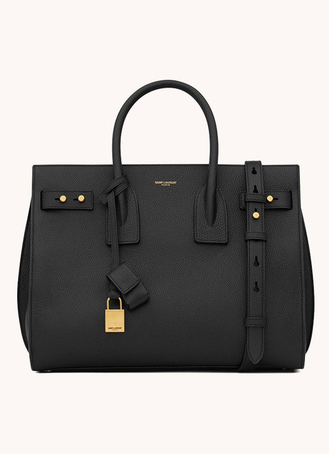 Saint Laurent Sac de Jour Supple Small handtas van kalfsleer - voorkant zwart