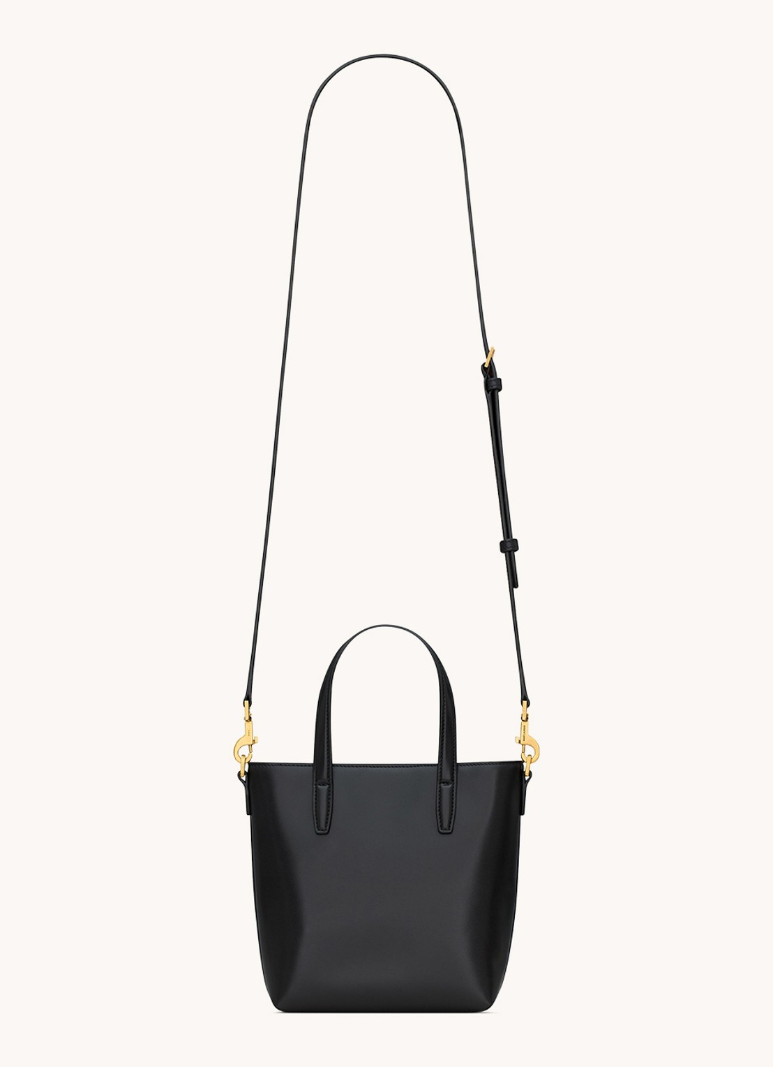 Saint Laurent Shopping Mini handtas van kalfsleer met afneembare schouderriem - achterkant 6 zwart