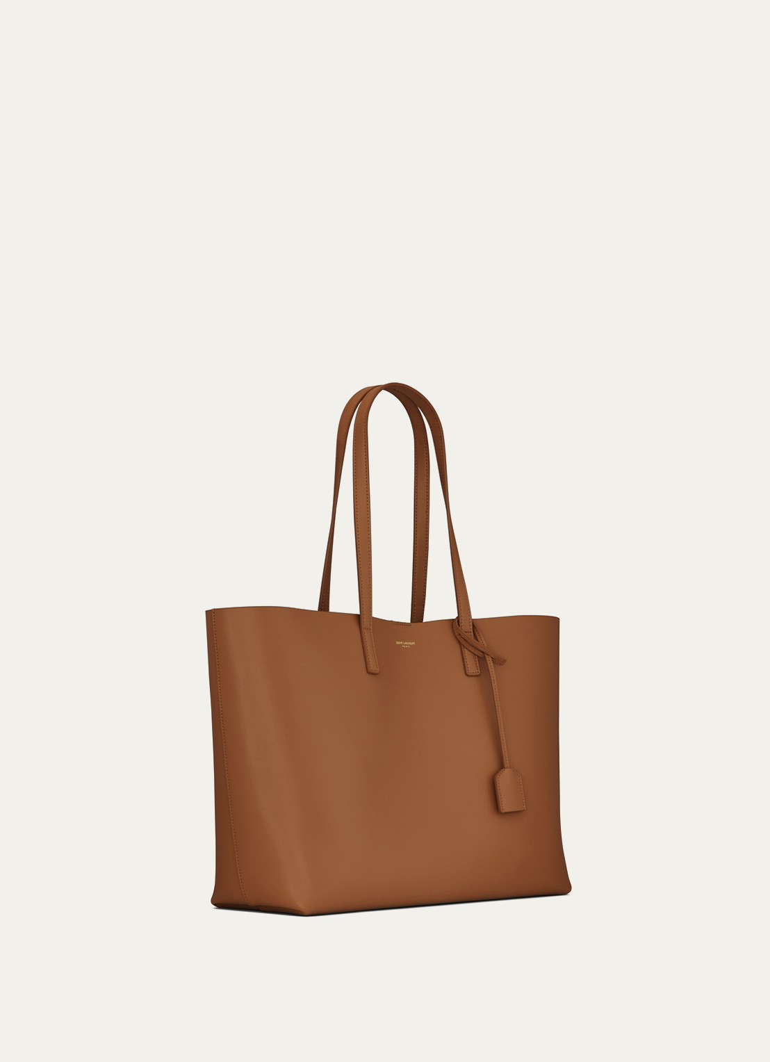 Saint Laurent Shopping schoudertas van kalfsleer met uitneembaar etui - detail 6 cognac