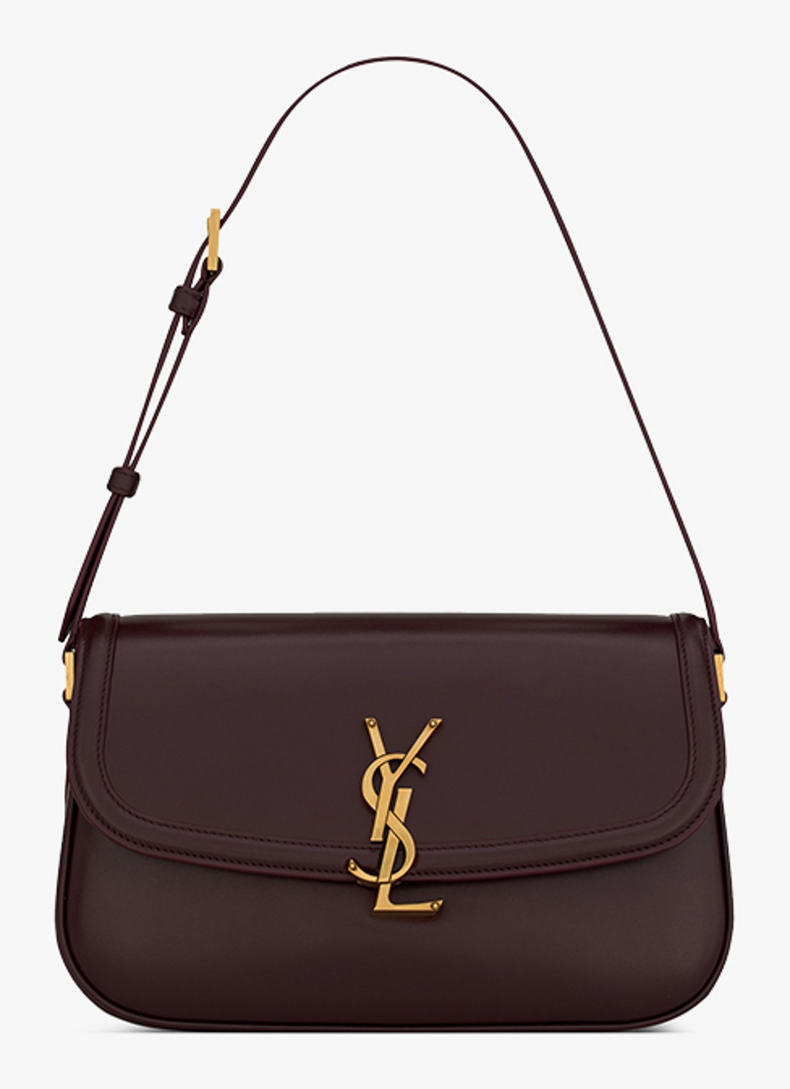 Saint Laurent Solferino Medium schoudertas van lamsleer - voorkant 2 bordeauxrood