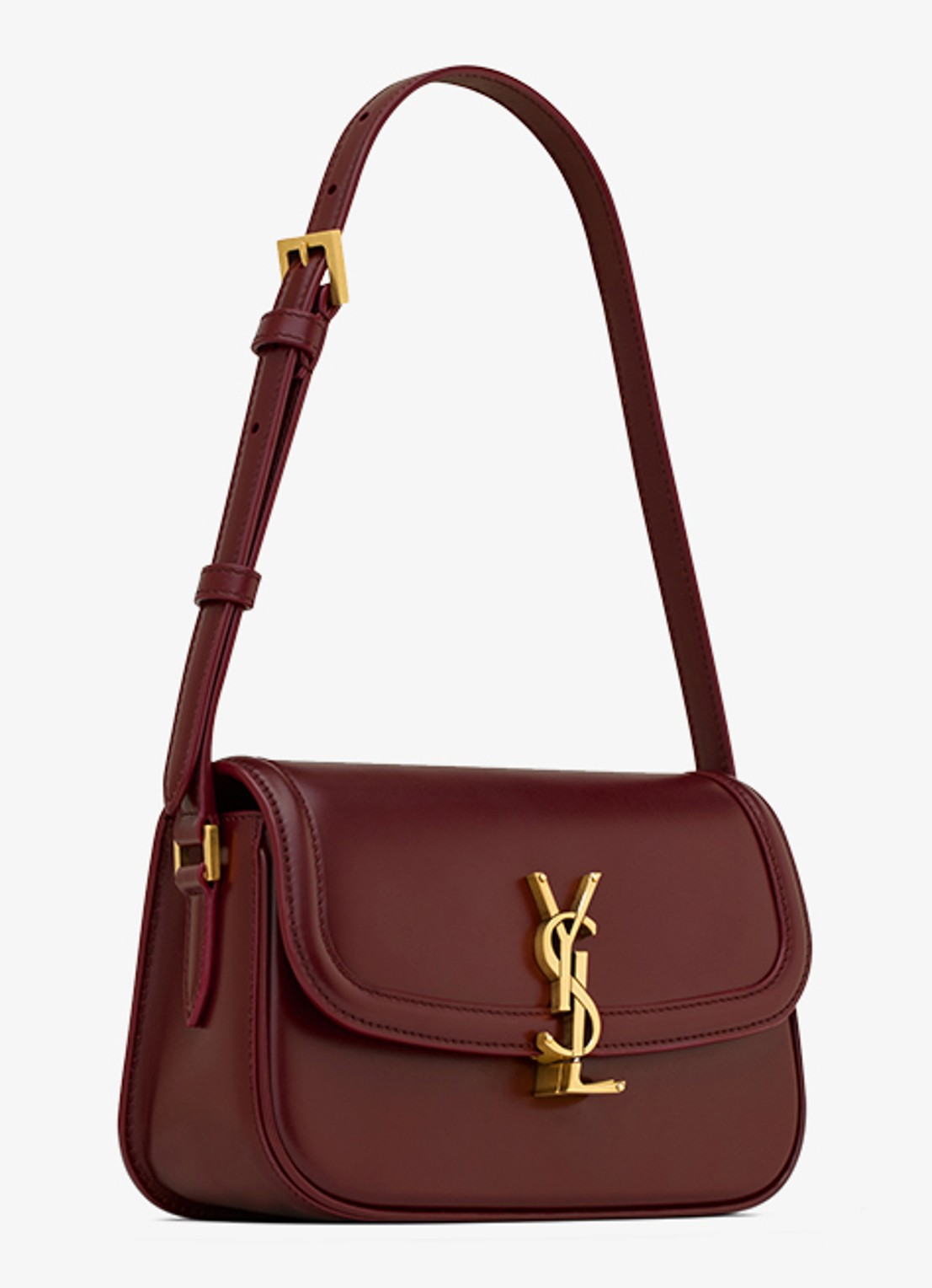 Saint Laurent Solferino Mini schoudertas van kalfsleer - detail 2 bordeauxrood
