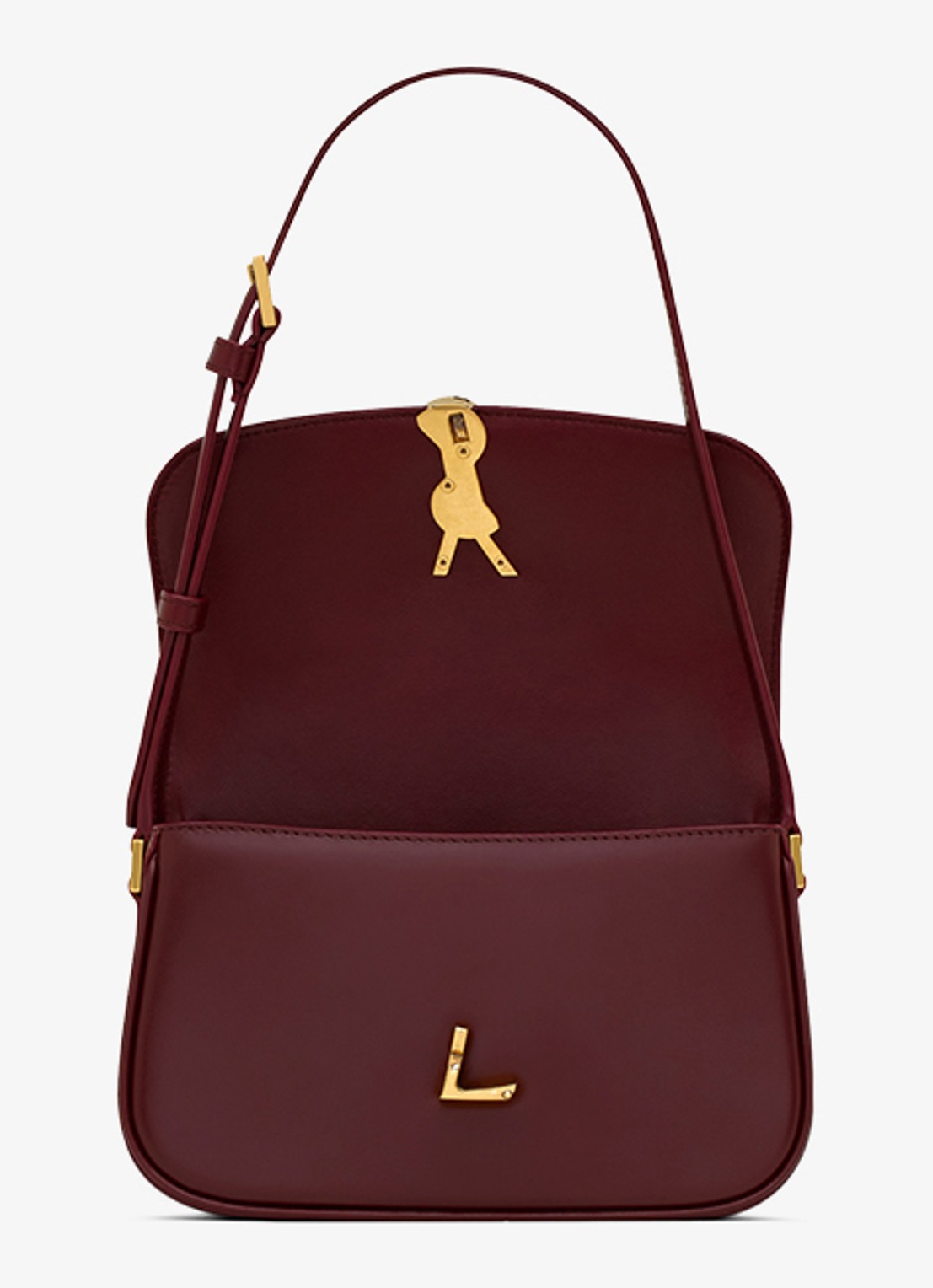 Saint Laurent Solferino Mini schoudertas van kalfsleer - detail 4 bordeauxrood