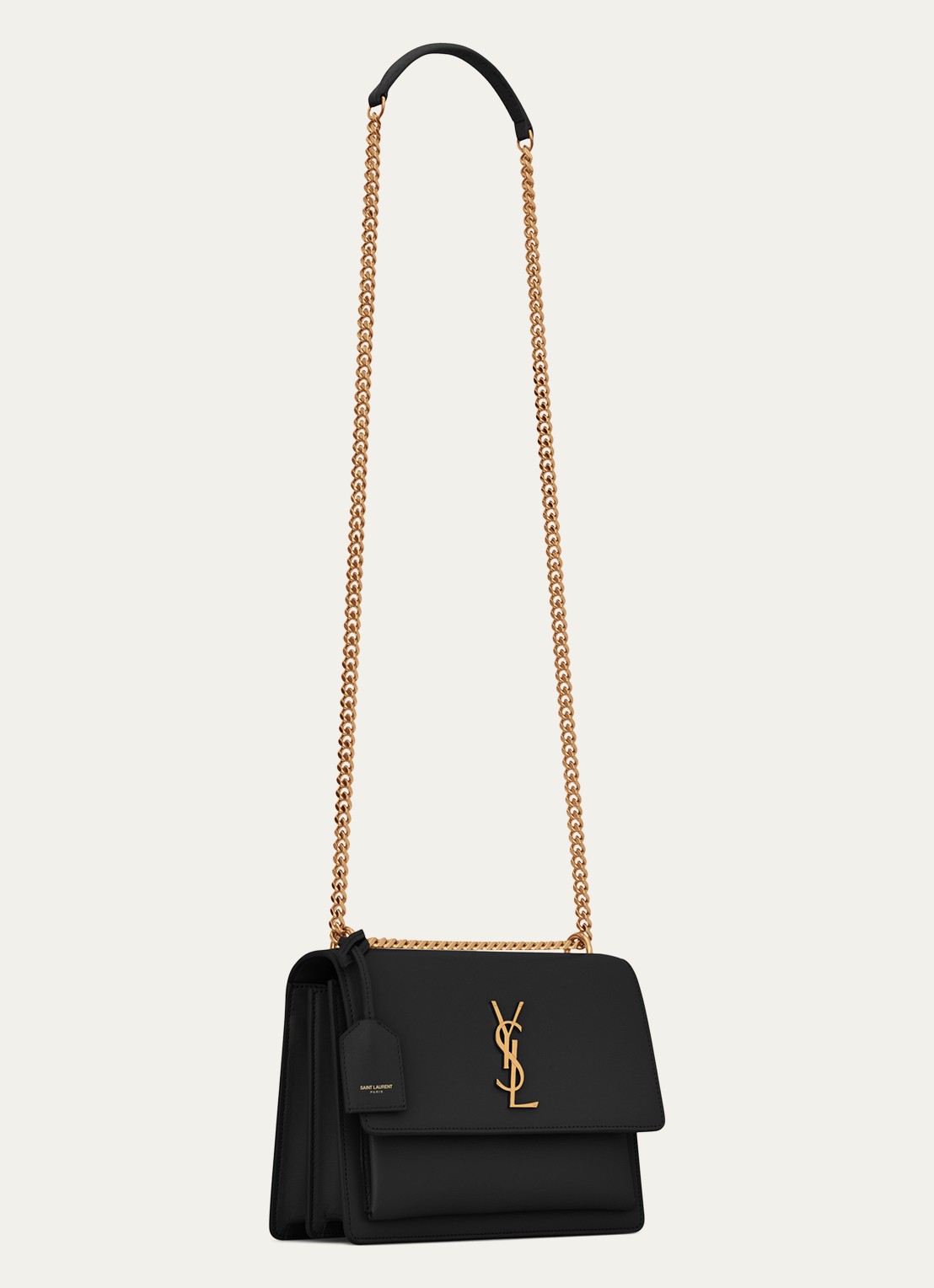 Saint Laurent Sunset Medium handtas van kalfsleer - detail 5 zwart