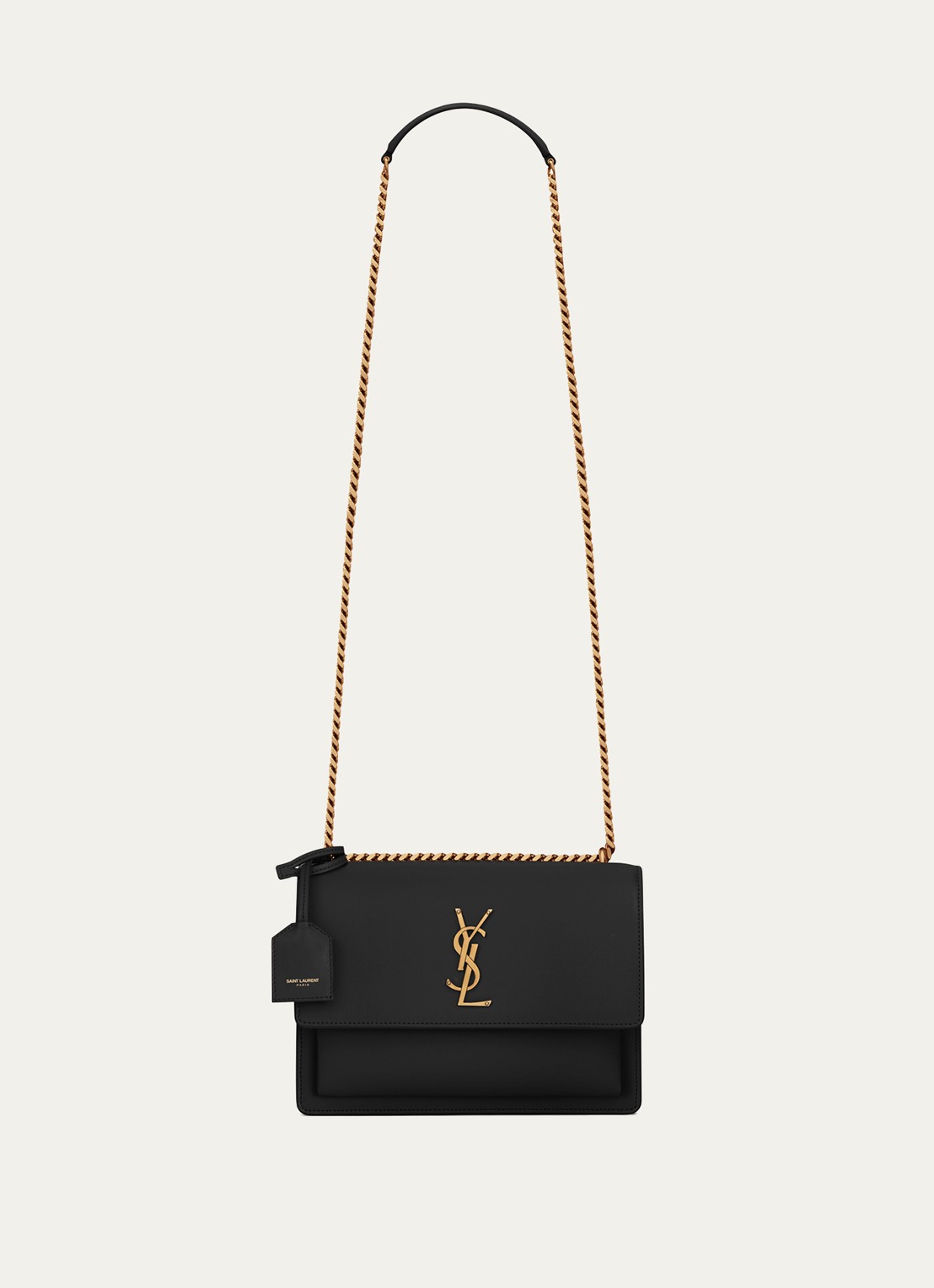 Saint Laurent Sunset Medium handtas van kalfsleer - voorkant 6 zwart