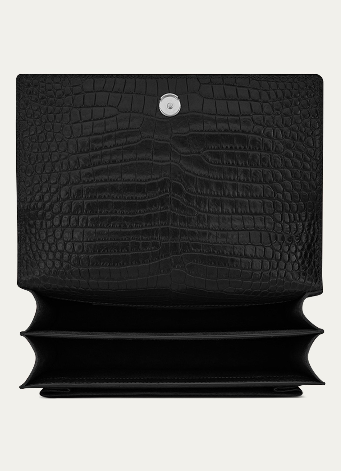 Saint Laurent  Sunset Medium schoudertas van kalfsleer met crocostructuur - detail 4 zwart