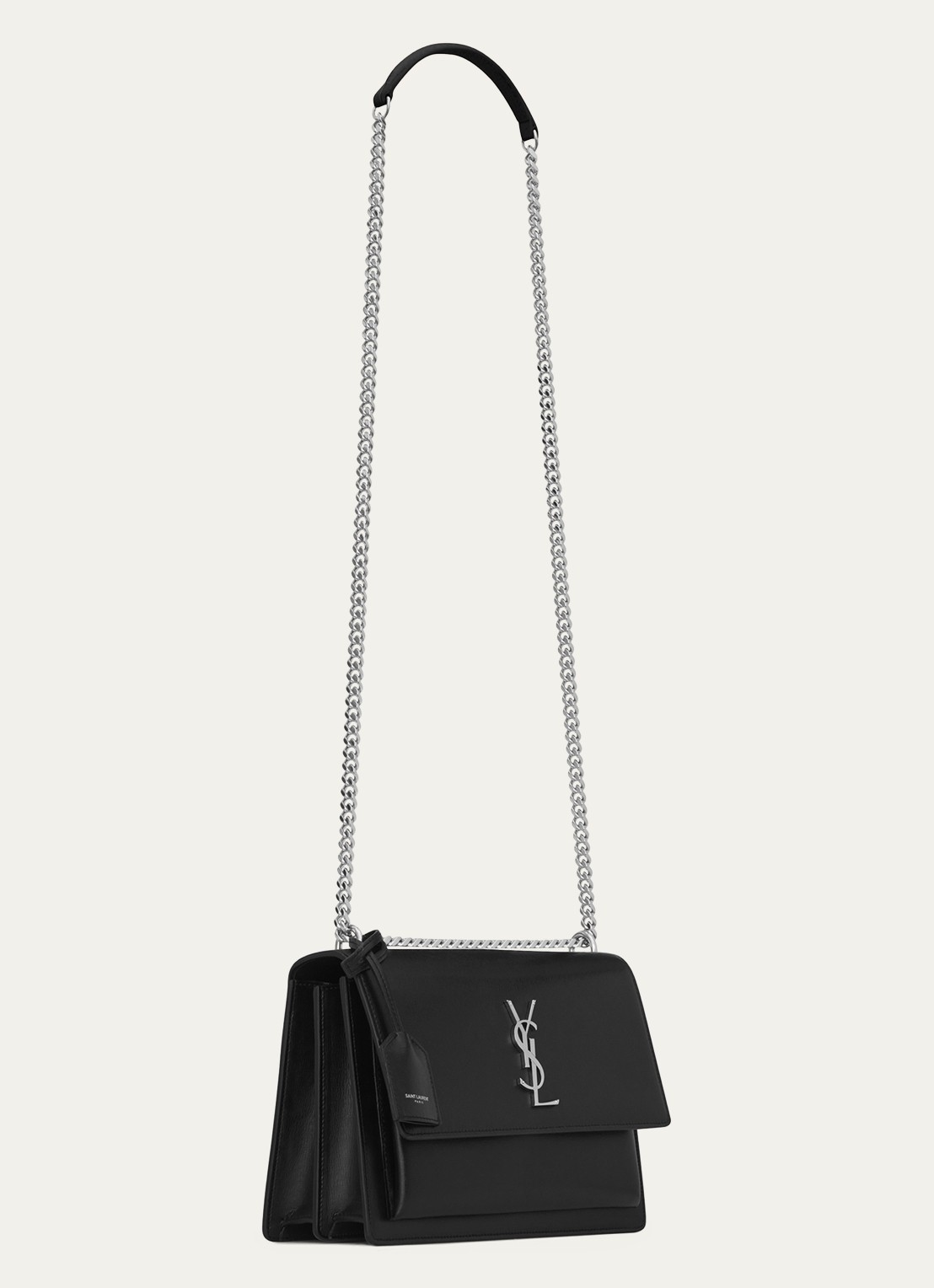 Saint Laurent Sunset Medium schoudertas van kalfsleer - detail 6 zwart