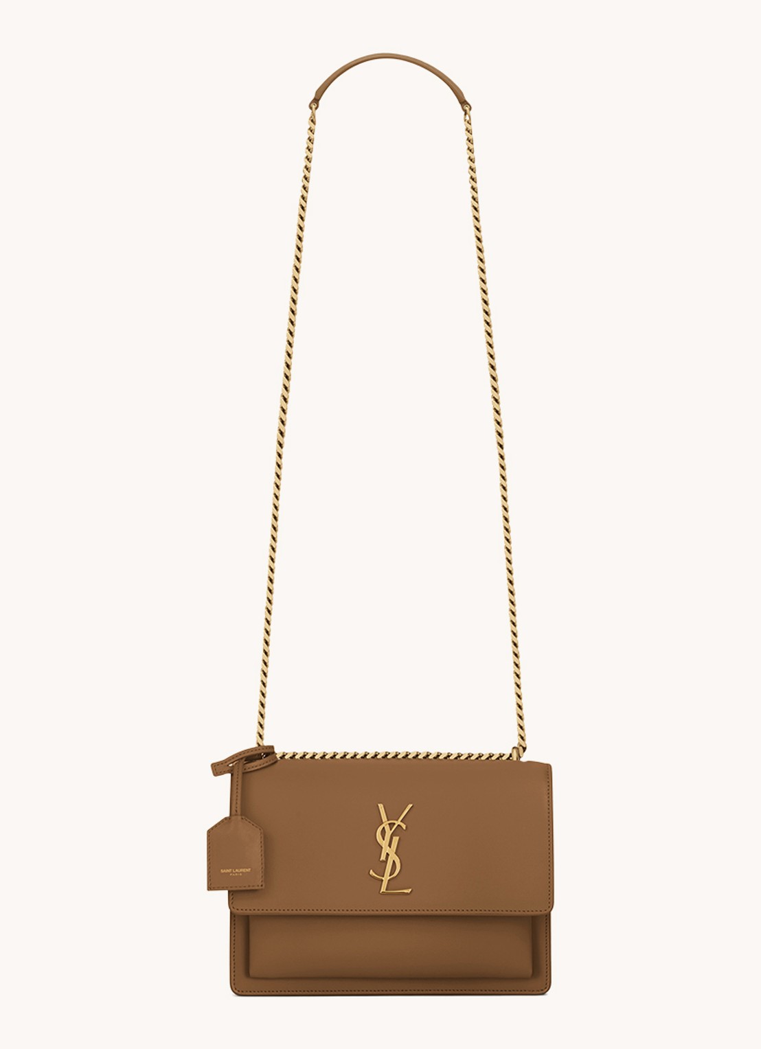 Saint Laurent Sunset Medium schoudertas van kalfsleer - voorkant 5 bruin