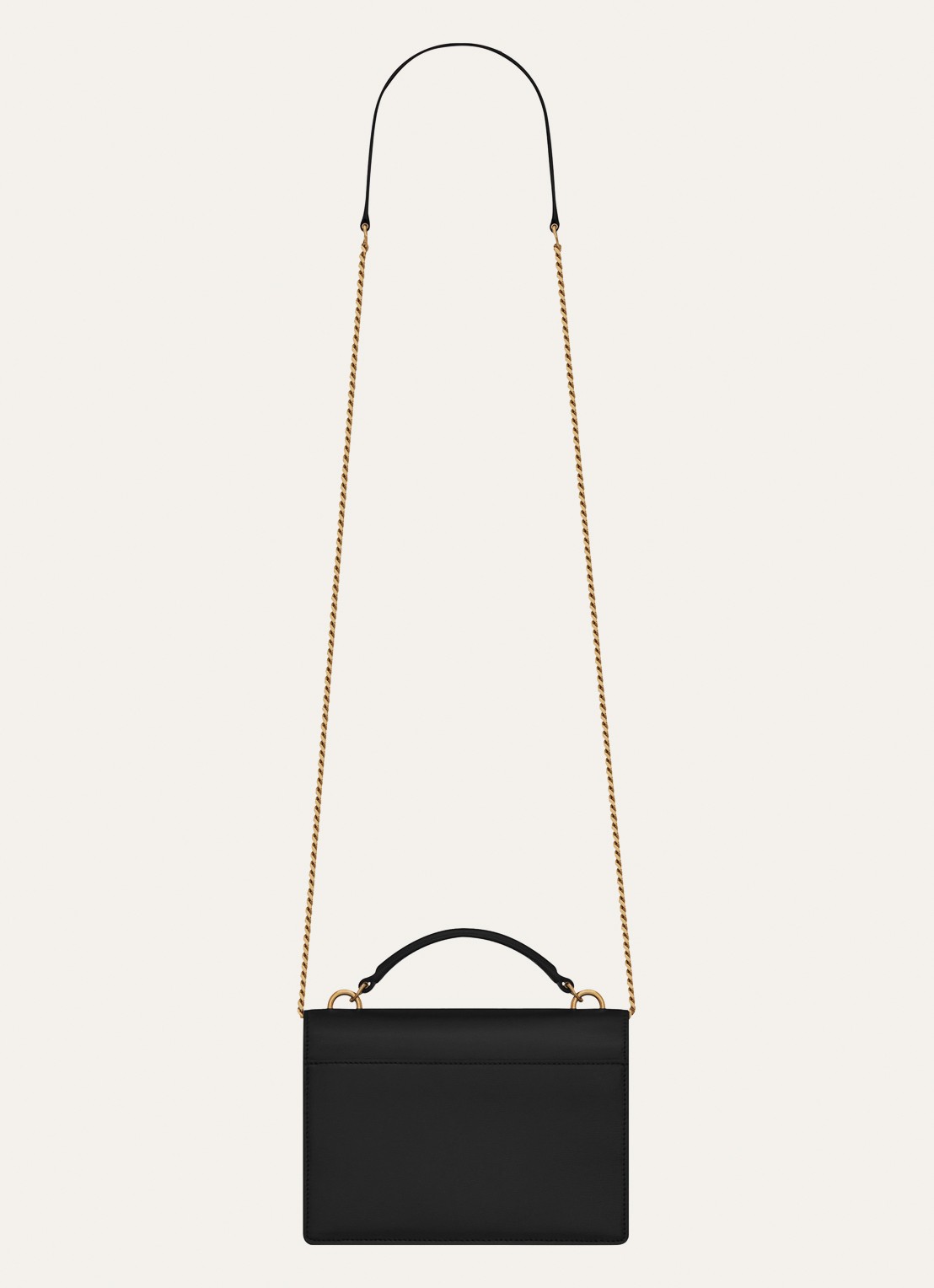 Saint Laurent Sunset portemonnee van kalfsleer met schouderband - detail 3 zwart