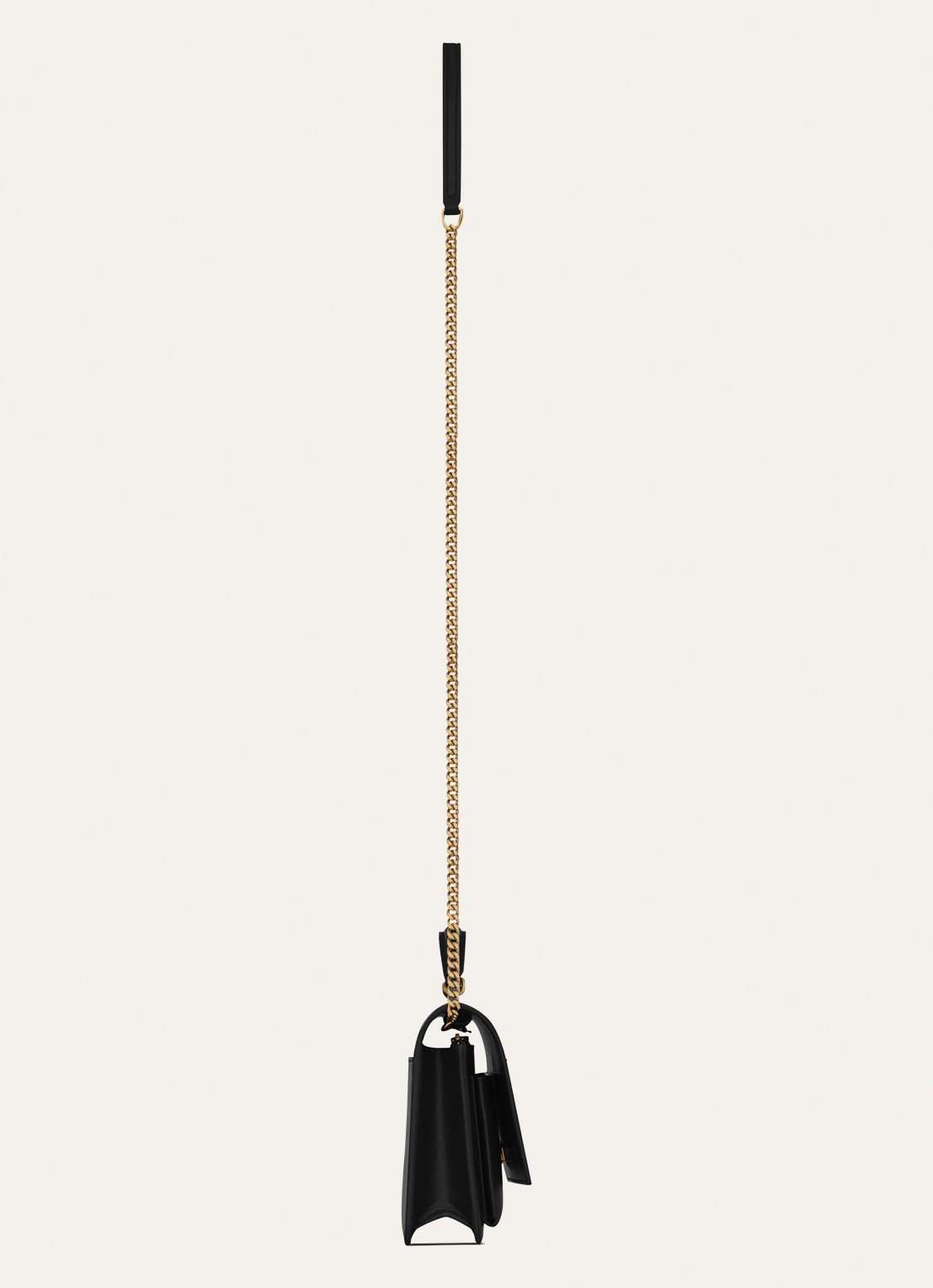 Saint Laurent Sunset portemonnee van kalfsleer met schouderband - detail 4 zwart