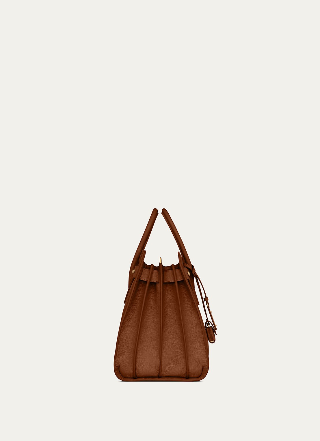 Saint Laurent Supple Sac De Jour Medium handtas van kalfsleer - detail bruin