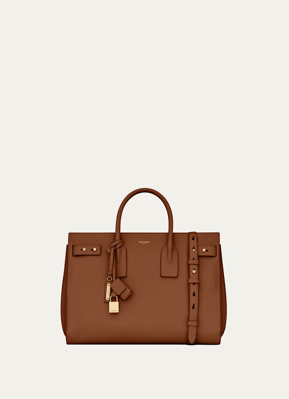 Saint Laurent Supple Sac De Jour Medium handtas van kalfsleer - voorkant 5 bruin