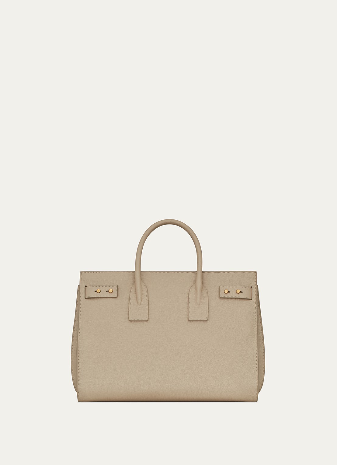 Saint Laurent Supple Sac De Jour Medium handtas van kalfsleer - achterkant zand