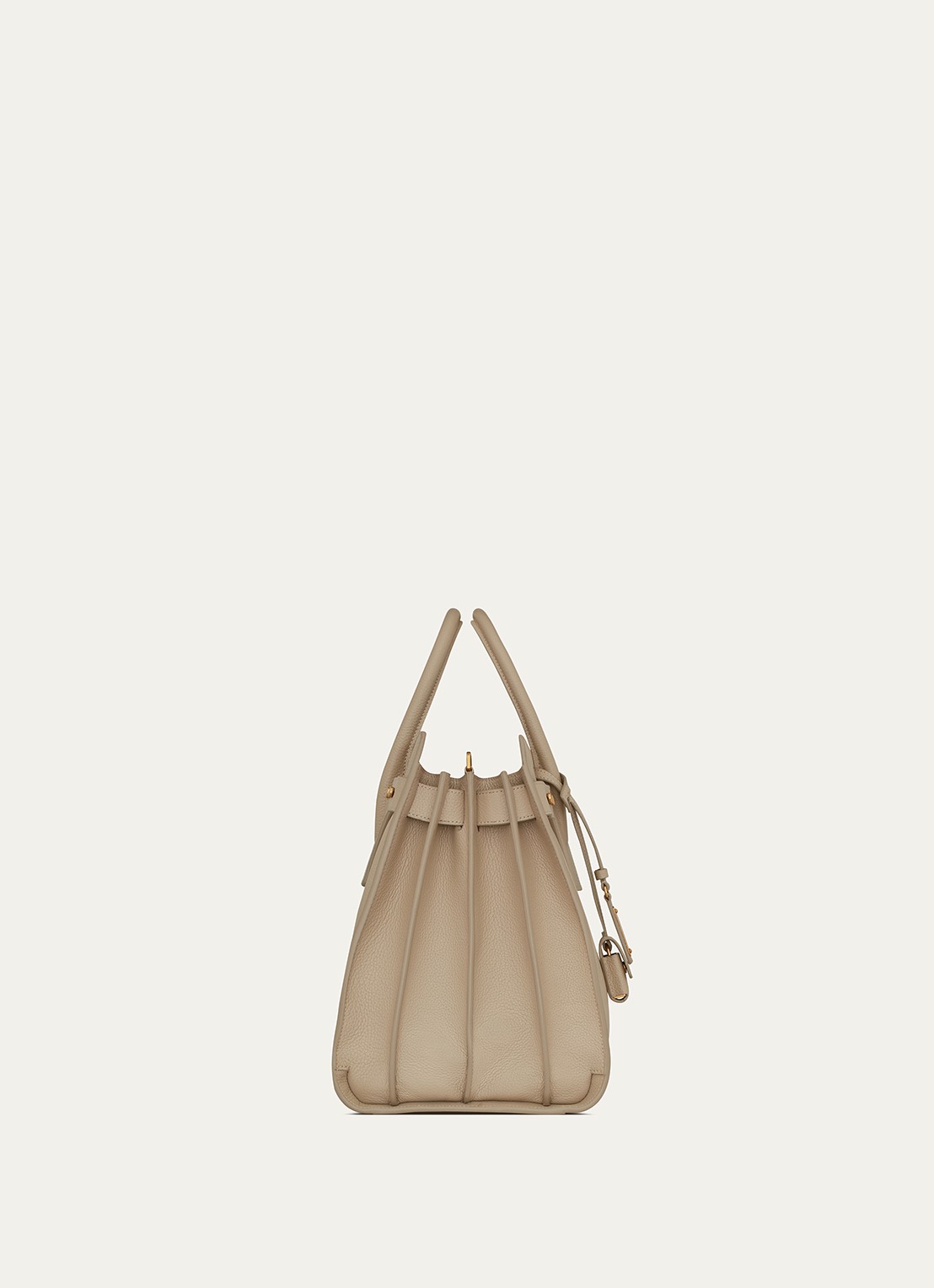 Saint Laurent Supple Sac De Jour Medium handtas van kalfsleer - detail 2 zand