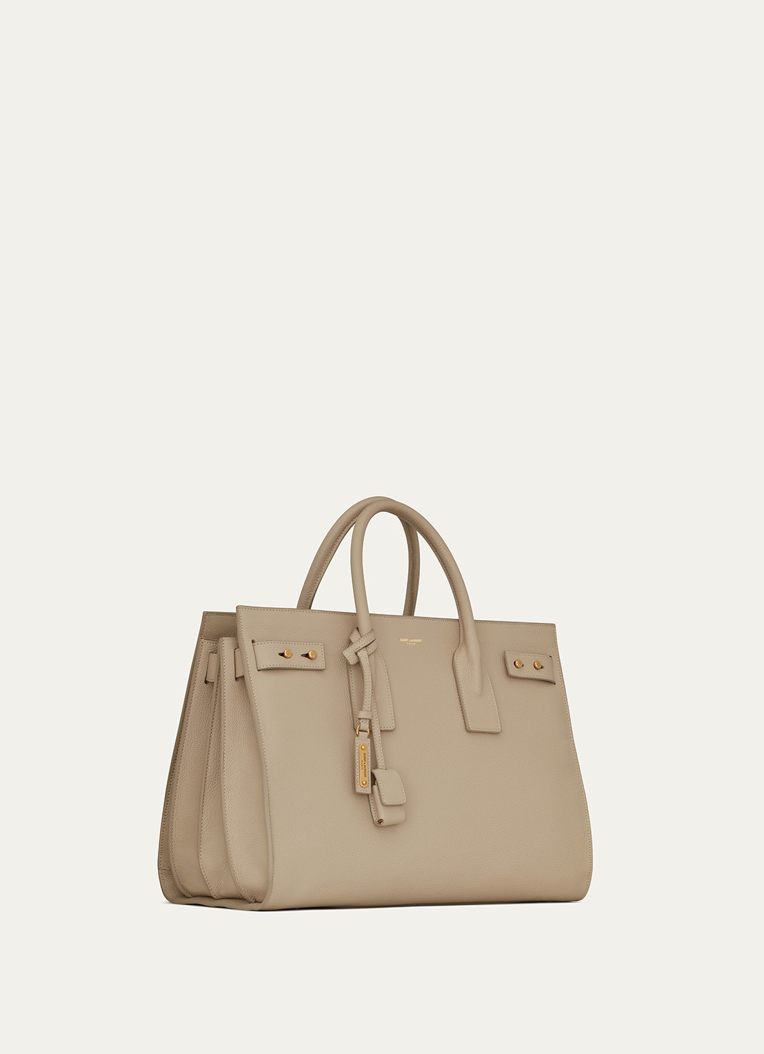 Saint Laurent Supple Sac De Jour Medium handtas van kalfsleer - detail 4 zand