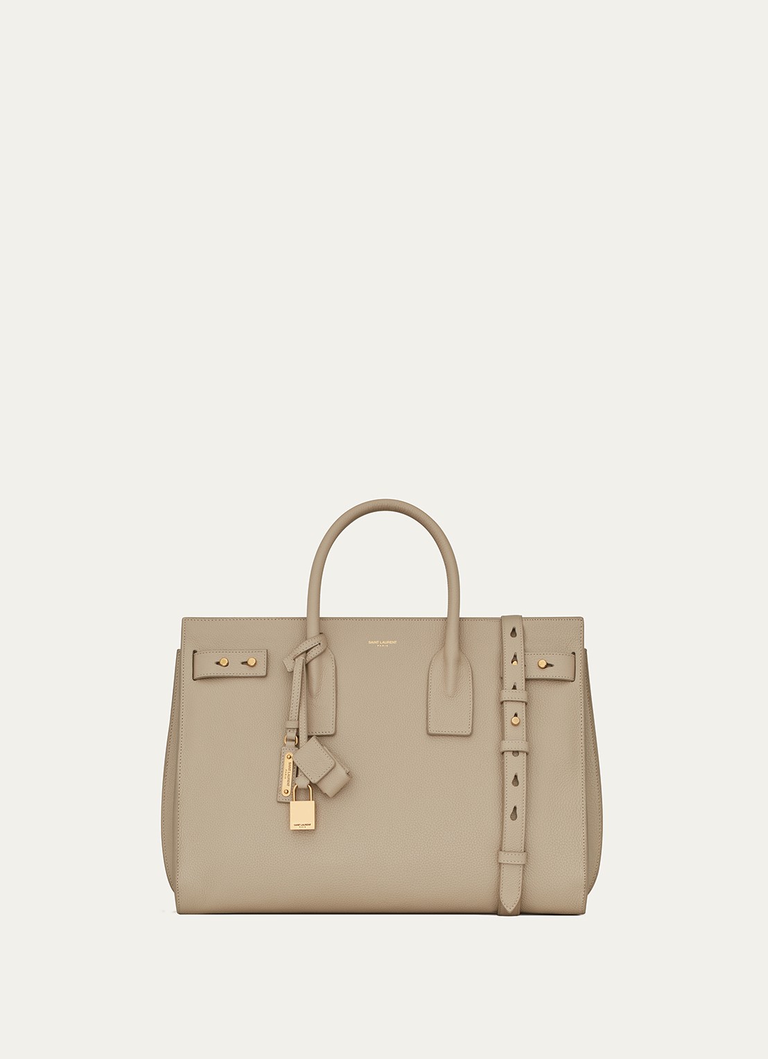 Saint Laurent Supple Sac De Jour Medium handtas van kalfsleer - voorkant 5 zand